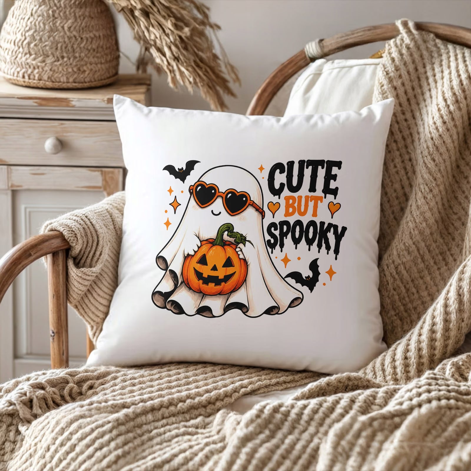 Poduszka Jasiek 38x38cm z Nadrukiem Halloween Jesień Prezent Upominek