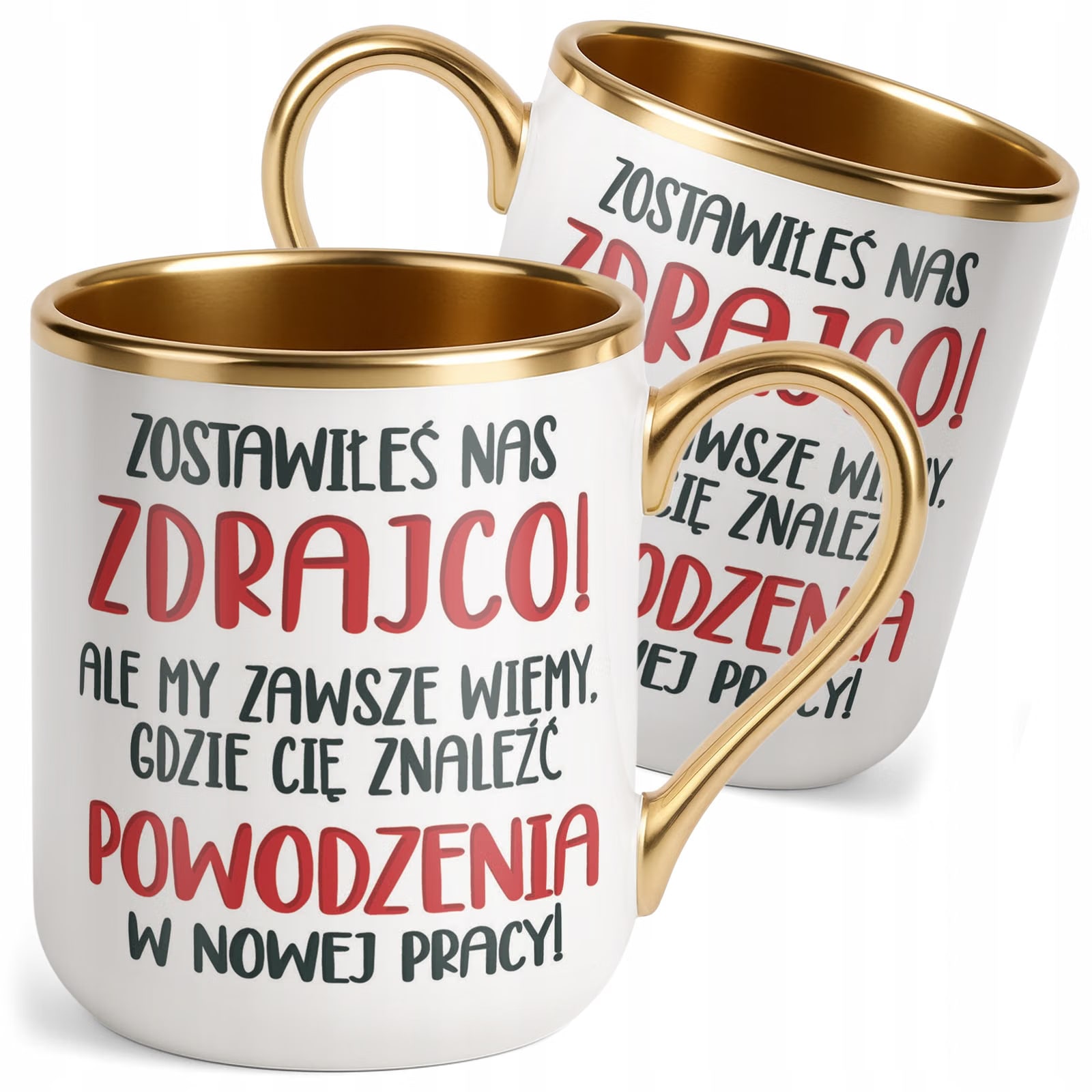 Kubek Premium Złoty Pożeganie Odejście z Pracy Dla Kolegi Prezent