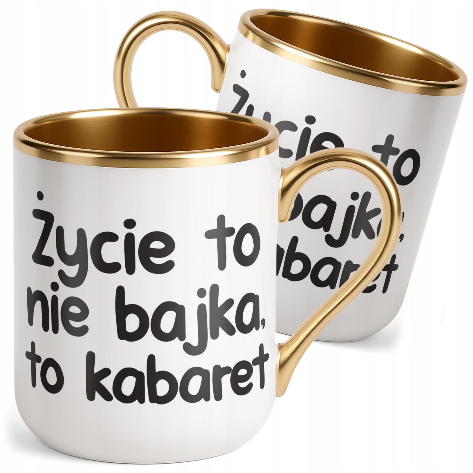 Kubek Premium Złoty Życie To Nie Bajka Śmieszny Zabawny Prezent
