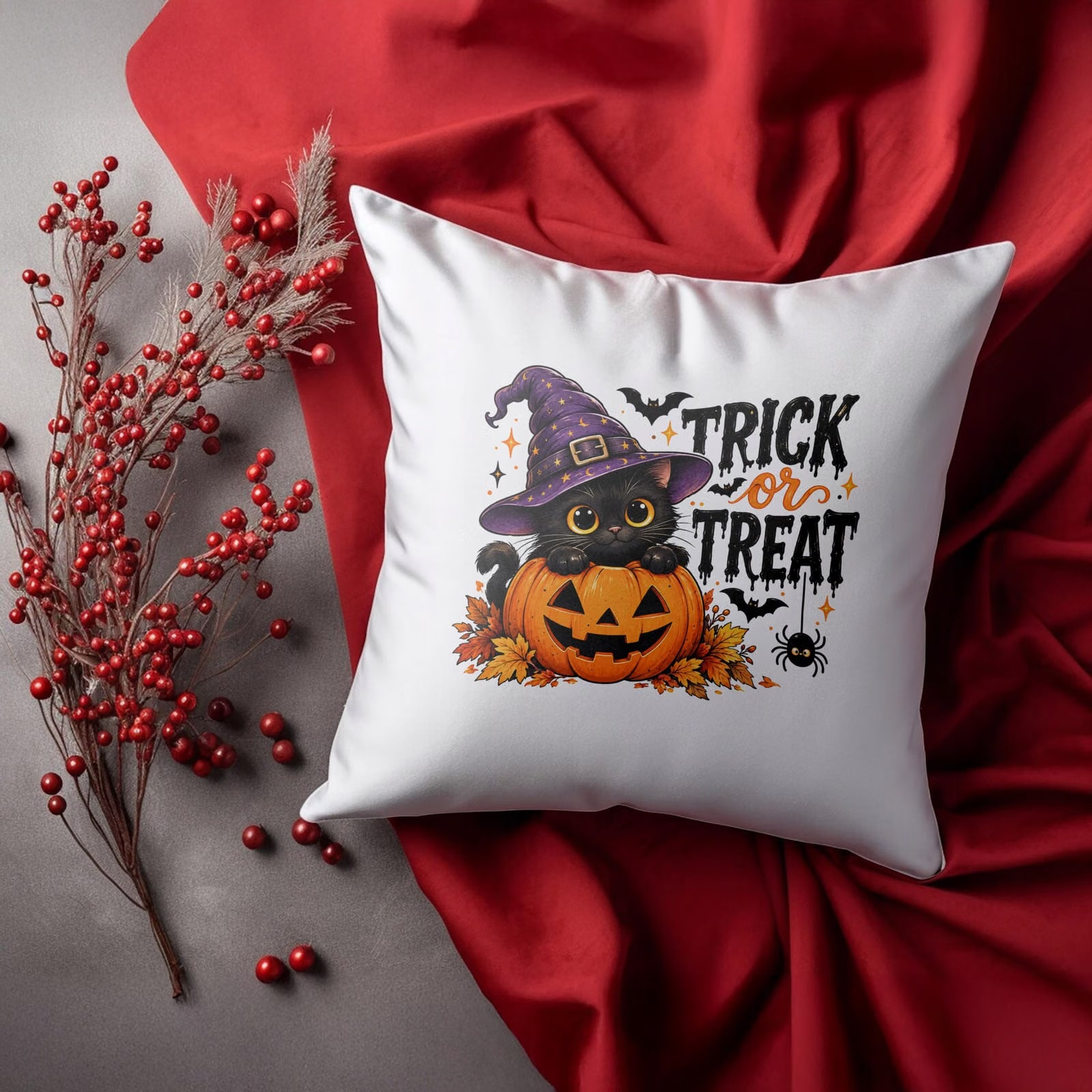 Poduszka Jasiek 38x38cm z Nadrukiem Halloween Jesień Prezent Upominek