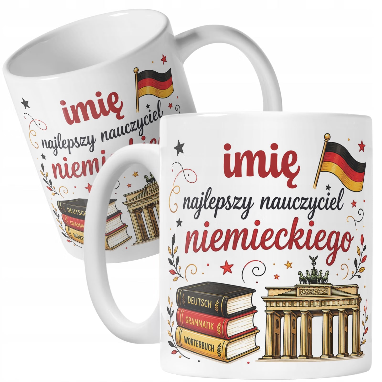 Kubek z Imieniem Dzień Nauczyciela Zakończenie Roku Niemiecki Prezent
