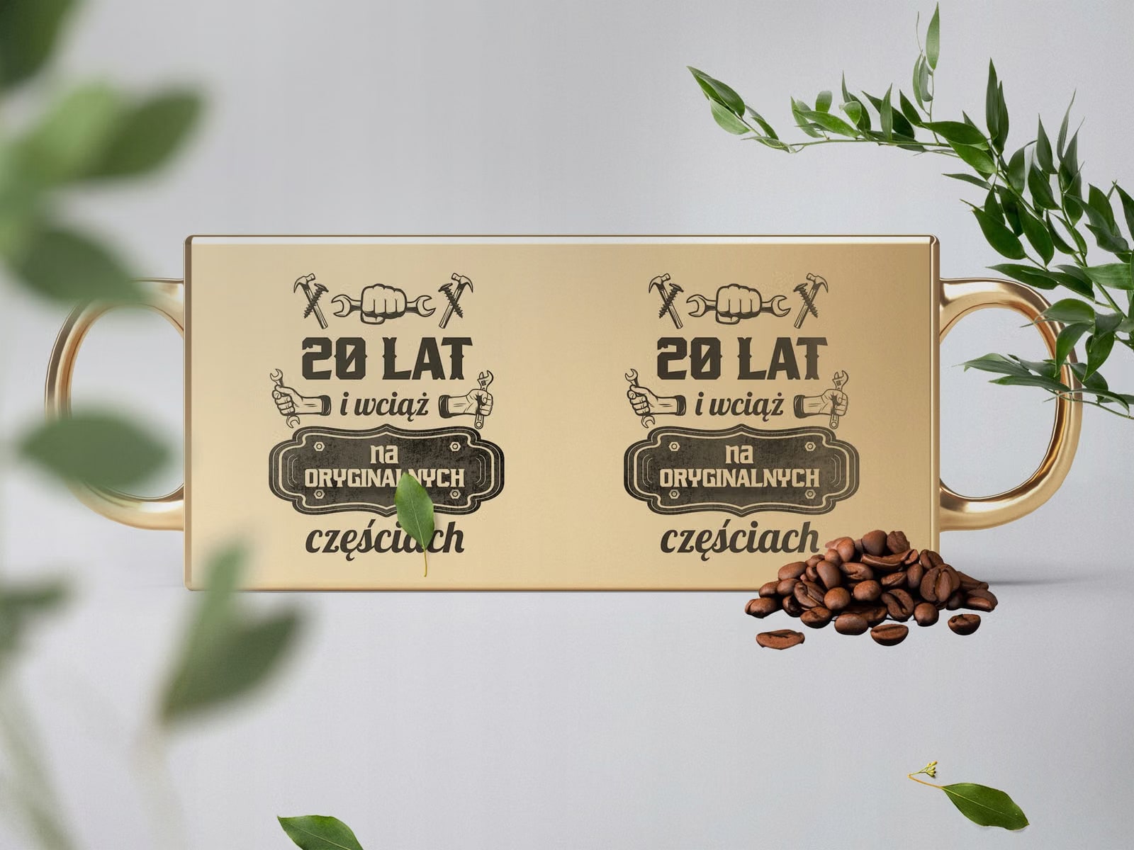 Kubek Złoty ceramiczny 330 ml 20 lat wciąż na oryginalnych Prezent Urodziny