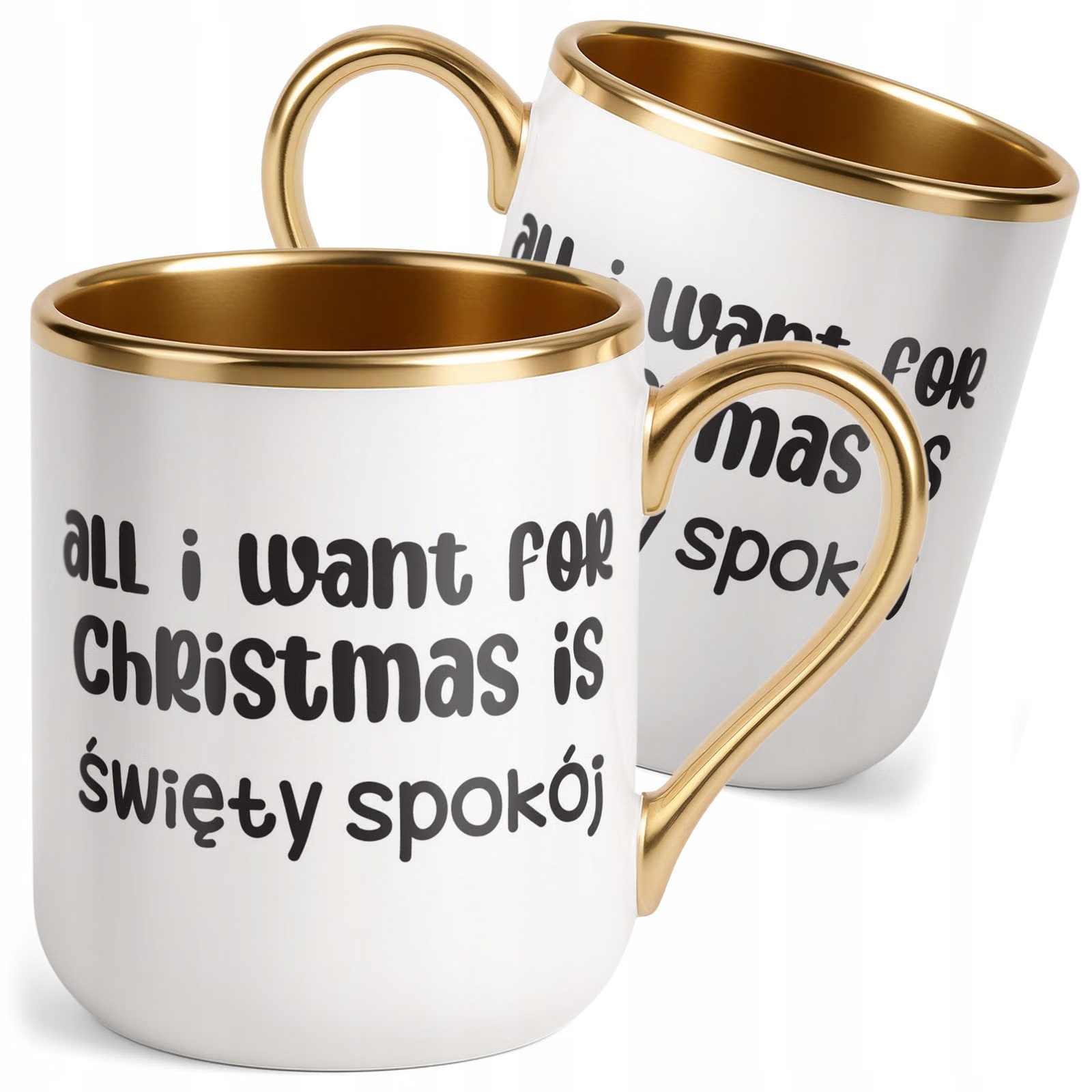Kubek Premium Złoty Boże Narodzenie All I Want For Christmas Prezent