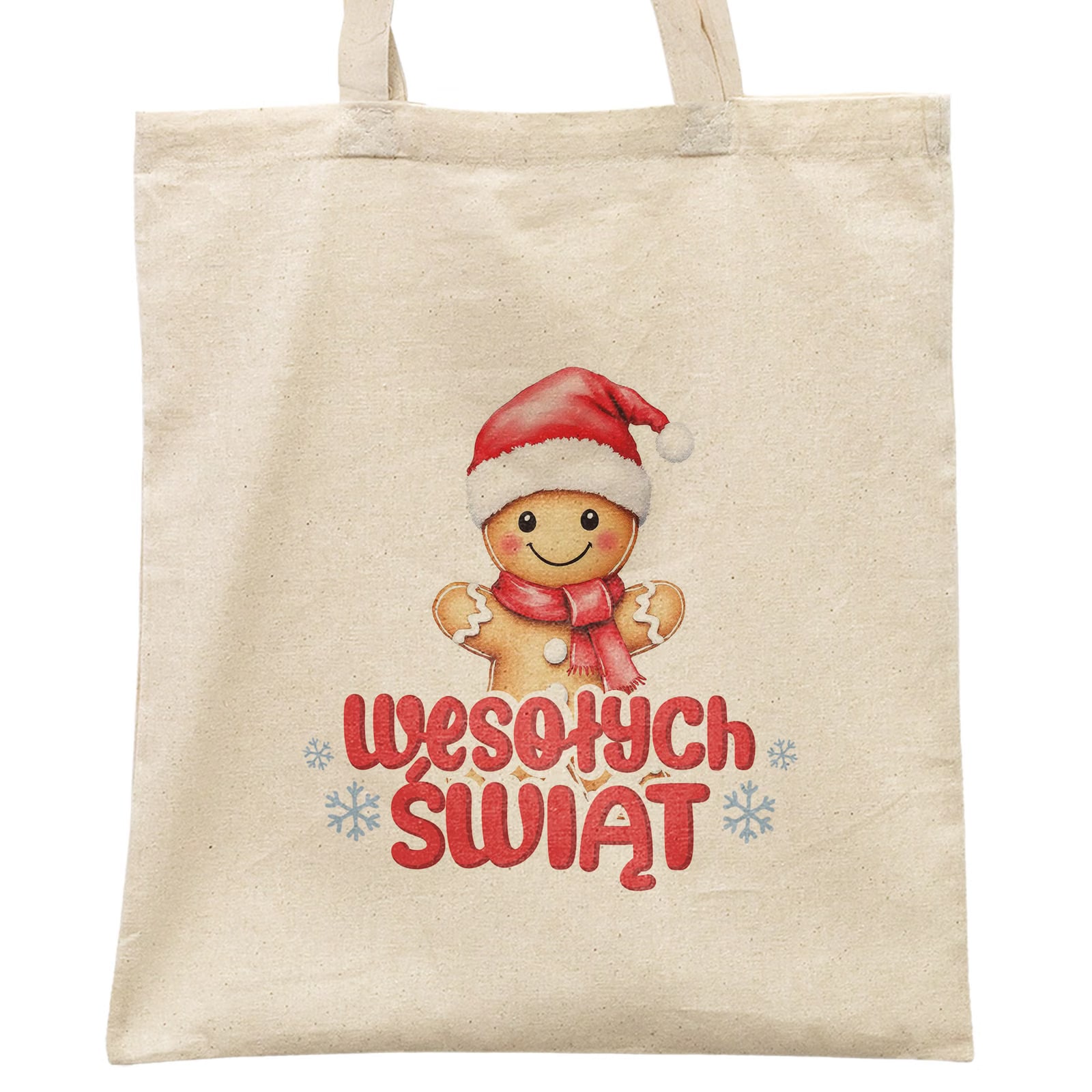 Torba shopper bawełniana świąteczna mikołajki z nadrukiem prezent