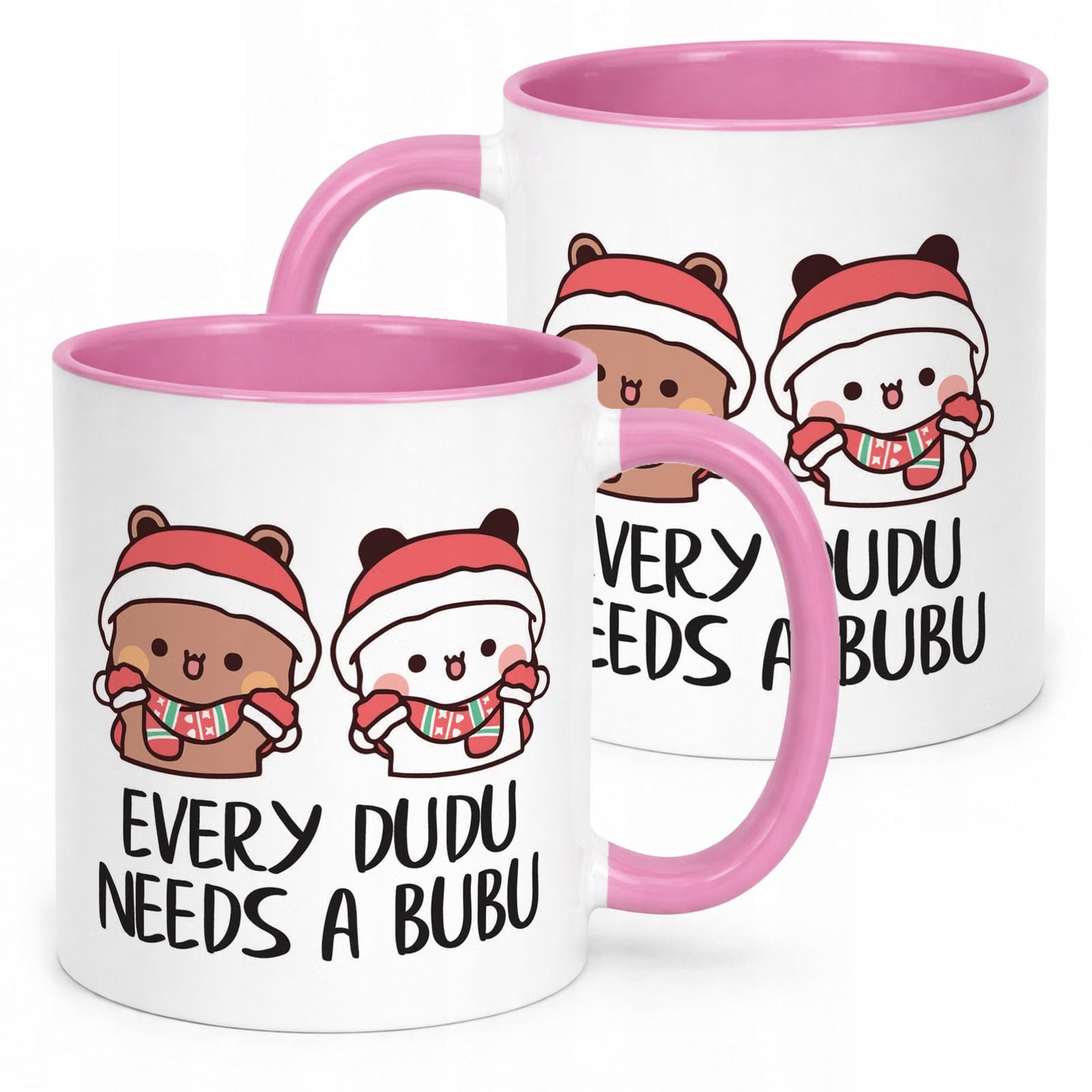Kubek Różowy Boże Narodzenie Mikołajki Święta Bubu i Dudu Prezent