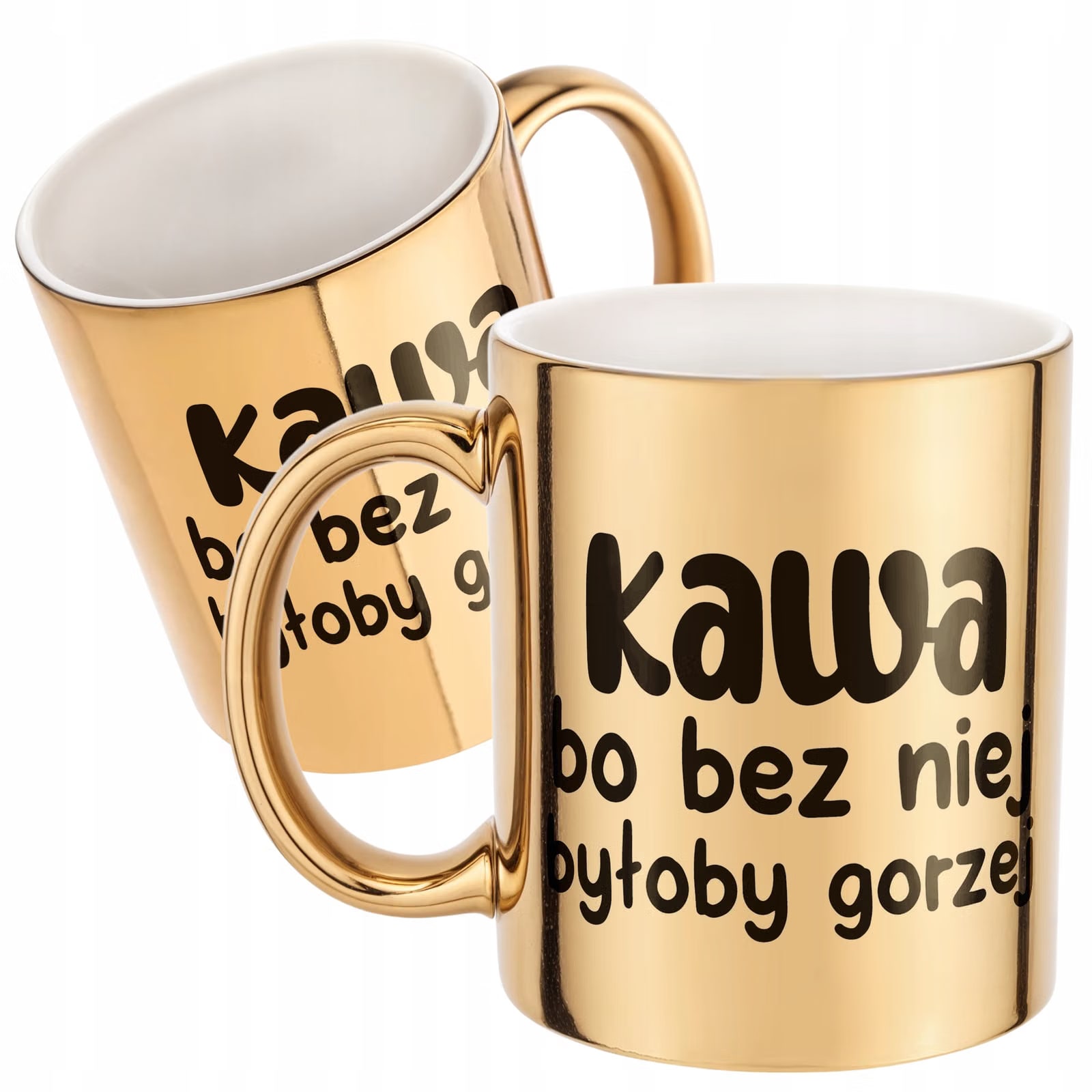 Złoty Kubek Kawa Bo Bez Niej Było By Gorzej Zabawny Prezent