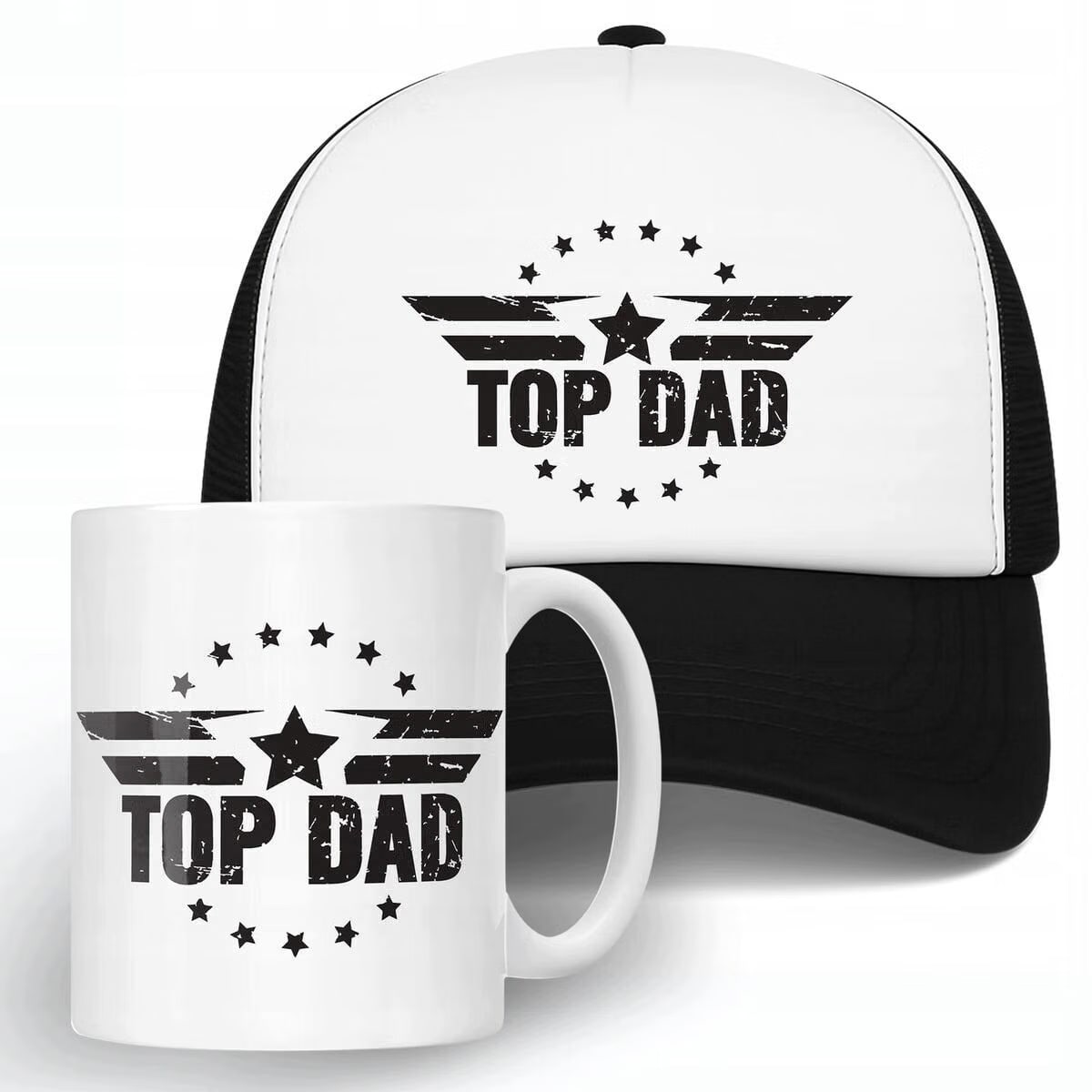 Zestaw Kubek + Czapka z daszkiem Dzień Ojca Dla Taty Top Dad Prezent
