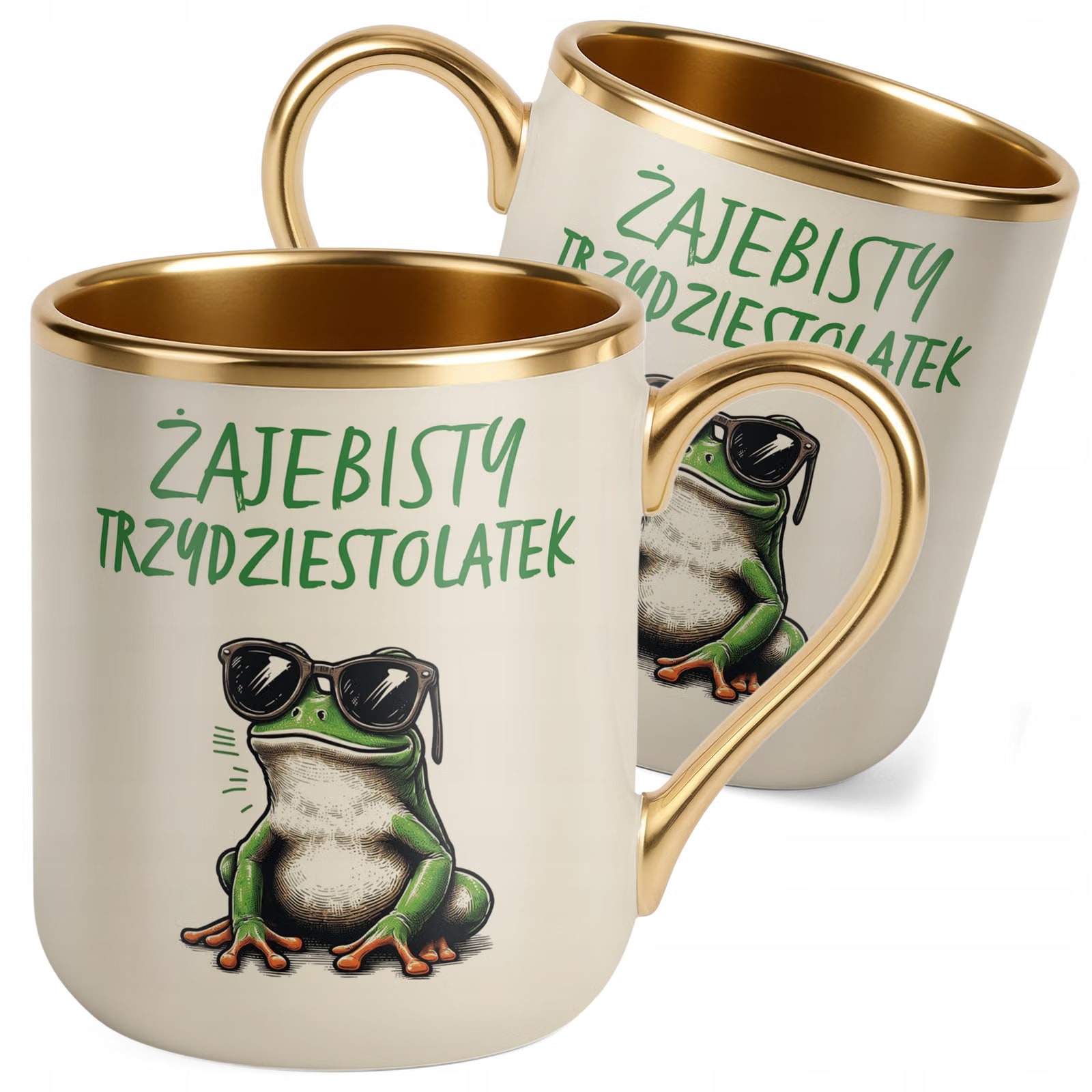 Kubek Premium Złoty Ecru Żajebisty 30 Dla Mężczyzny Na Urodziny Upominek