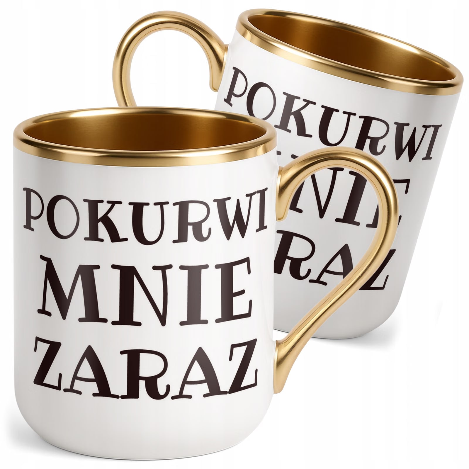 Kubek Premium Złoty Pok**wi Mnie Zaraz Śmieszny Zabawny Prezent