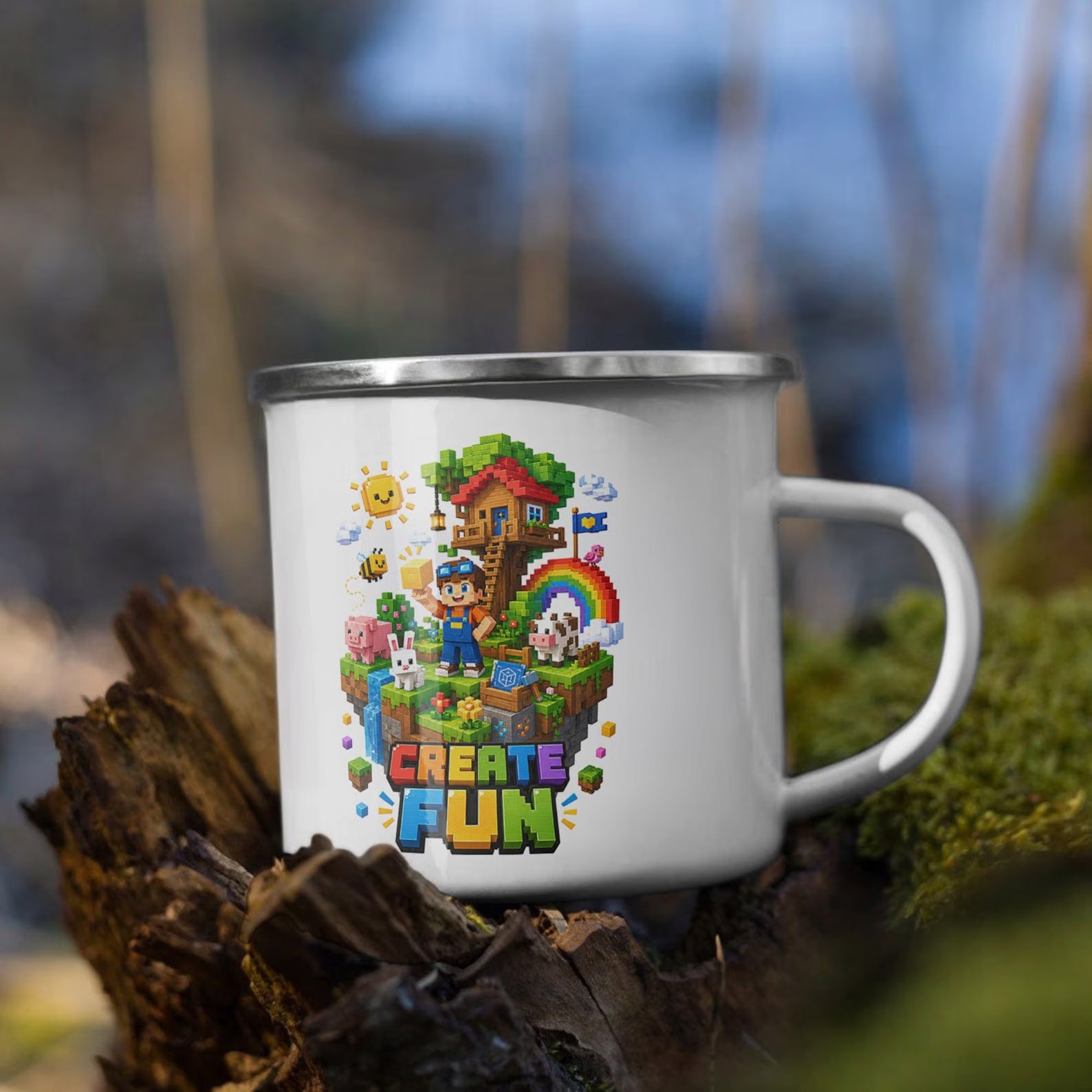Zestaw Kubek Emaliowany Poduszka Z Nadrukiem PIXEL GRA Prezent
