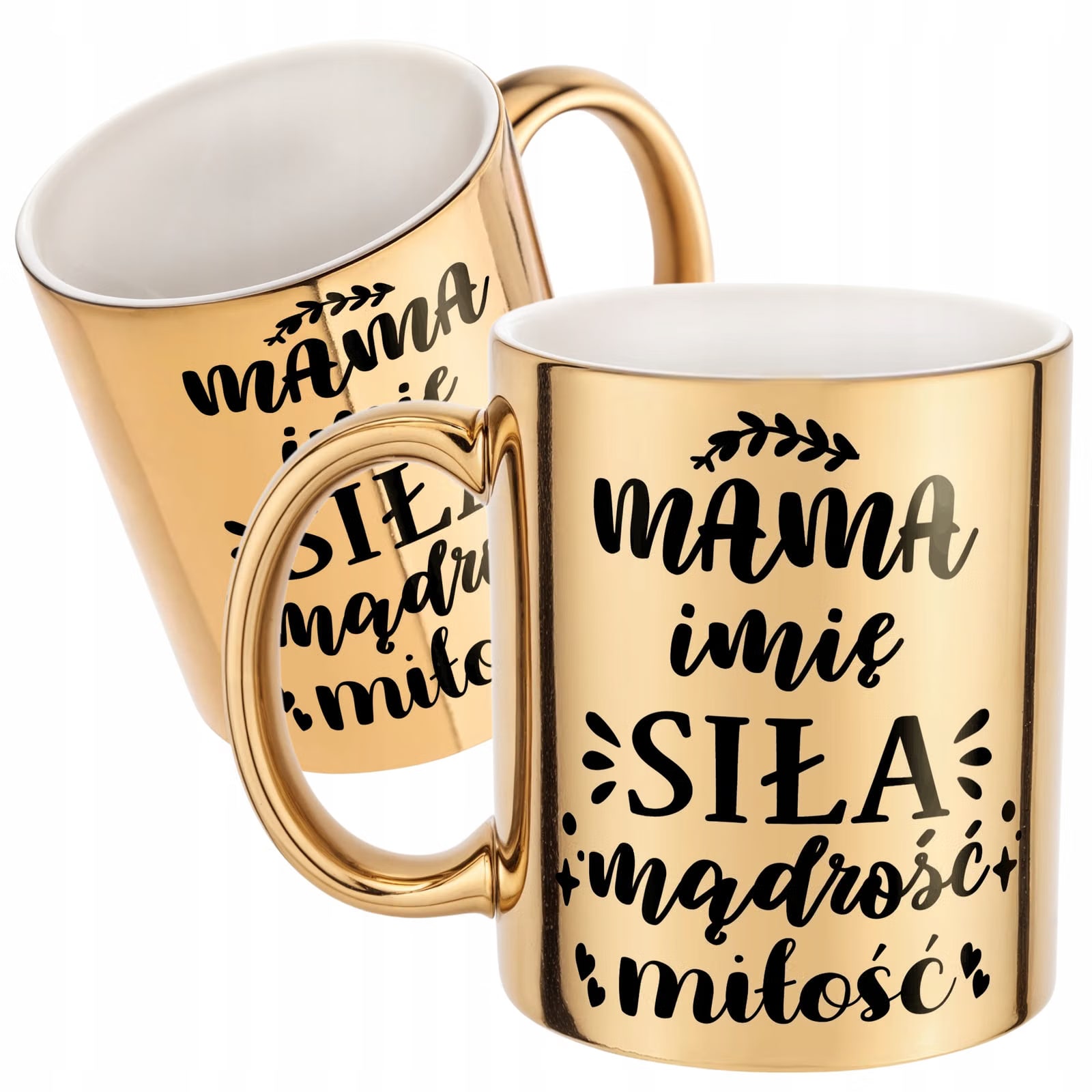 Złoty Kubek ceramiczny Personalizowany Dzień Matki Dla Mamy Prezent