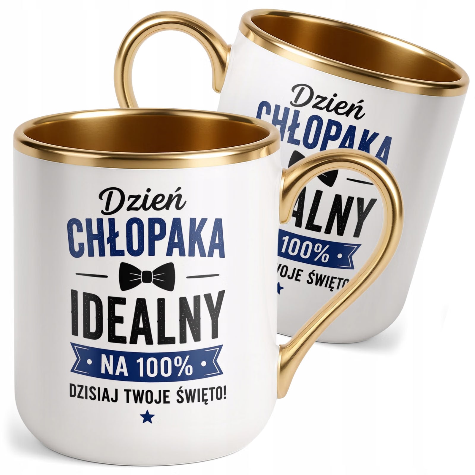 Kubek z nadrukiem Premium Złoty Dzień Chłopaka Mężczyzny Prezent