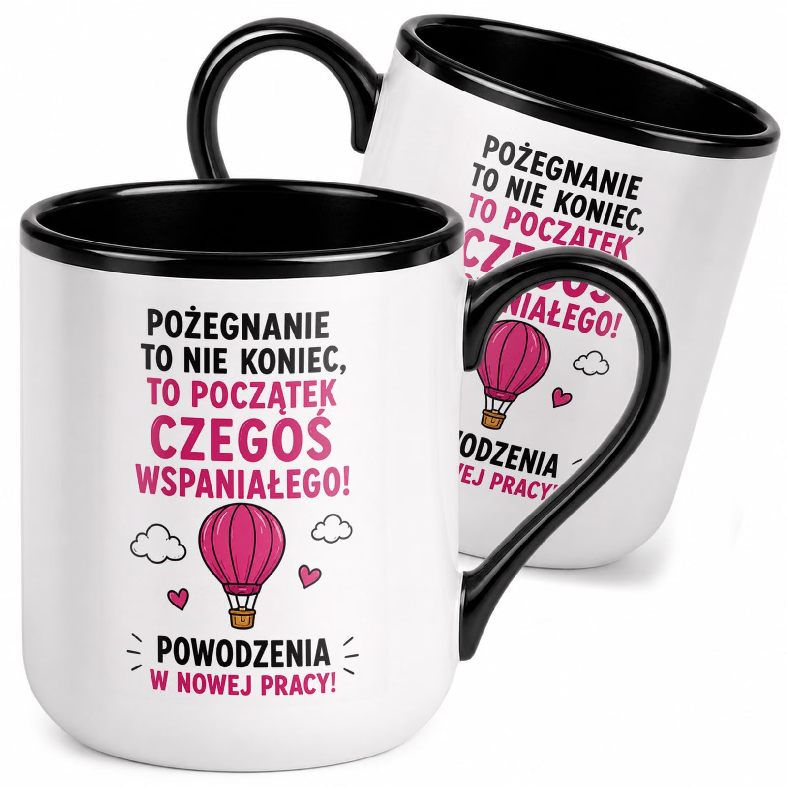 Kubek z nadrukiem Premium Czarny Pożegnanie Odejście z Pracy Prezent