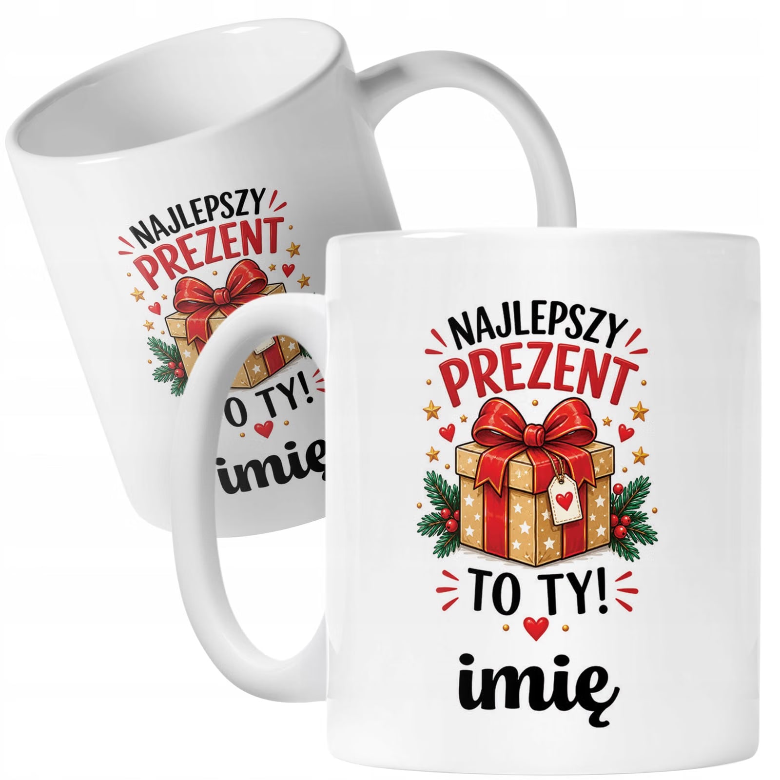 Kubek Biały Personalizowany z Nadrukiem Boże Narodzenie Święta Prezent