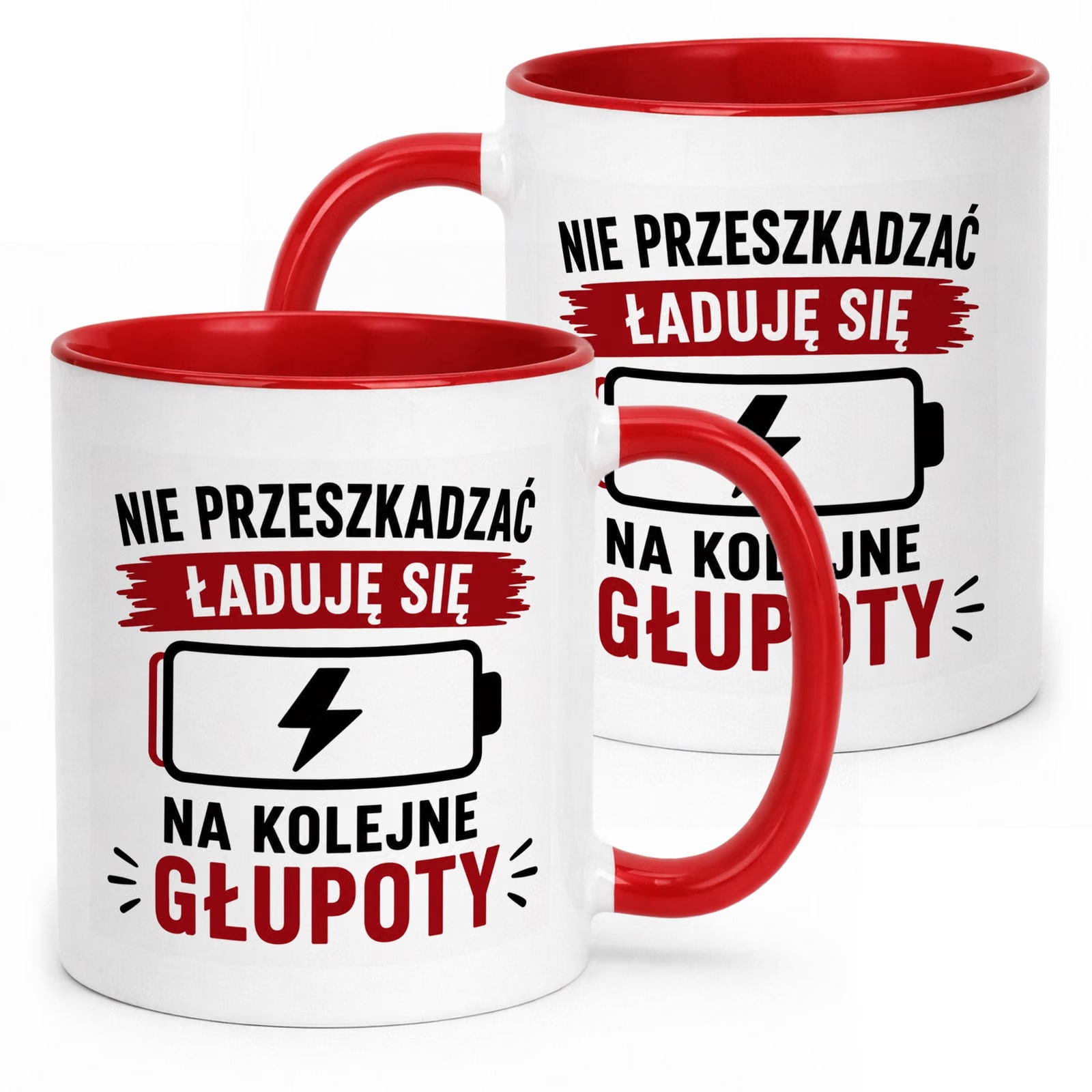 Czerwony Kubek z nadrukiem Dzień Chłopaka Mężczyzny Upominek Prezent