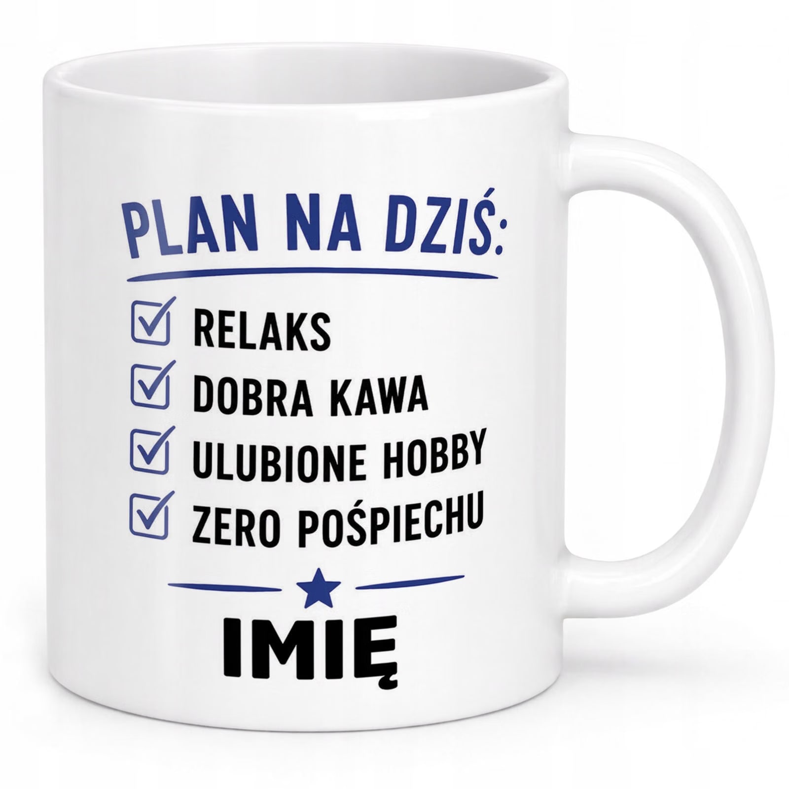 Biały Kubek Personalizowany z Nadrukiem Emerytura Dla Emeryta Prezent