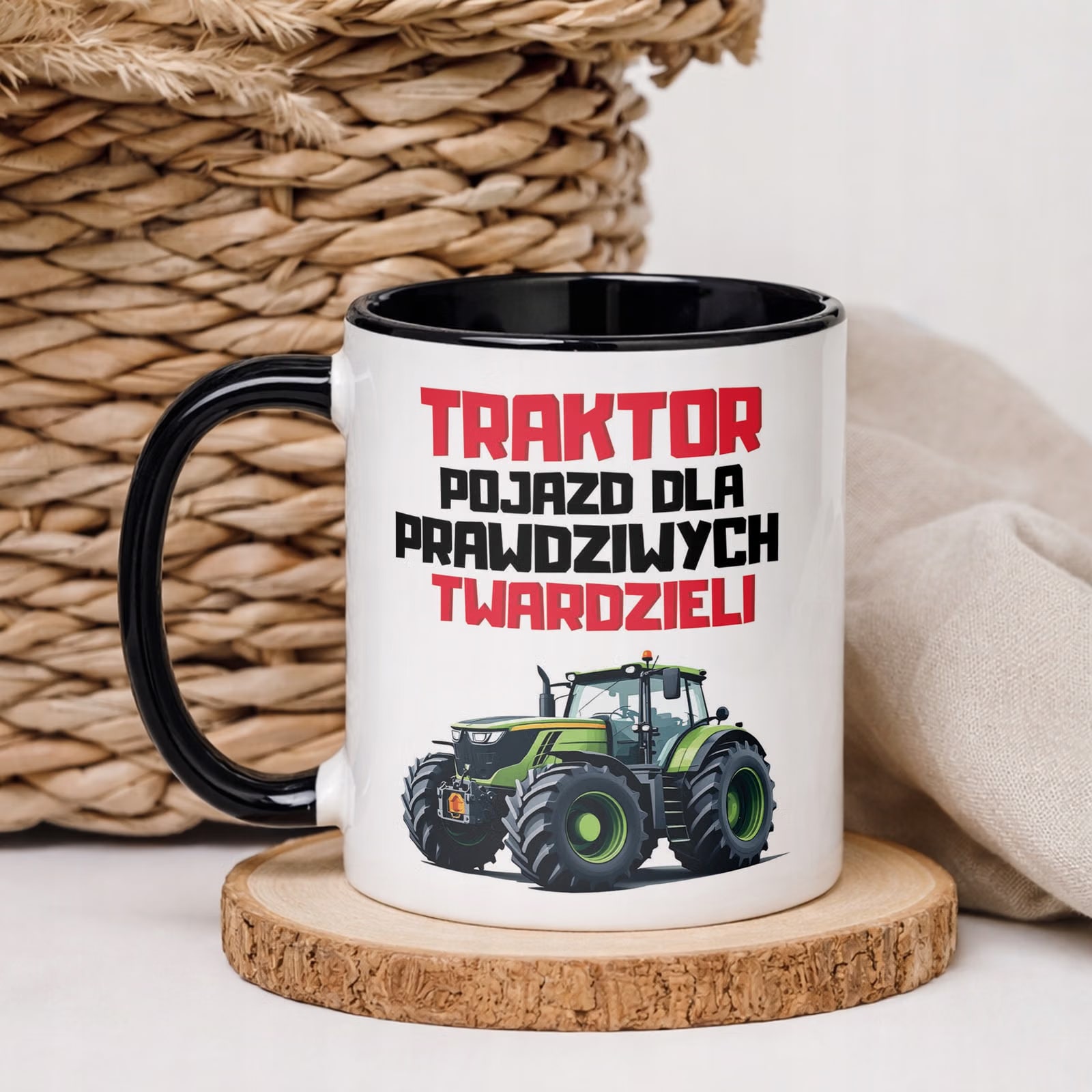 Kubek Czarny Rolnik Dla Rolnika Traktor Zabawny Prezent Upominek
