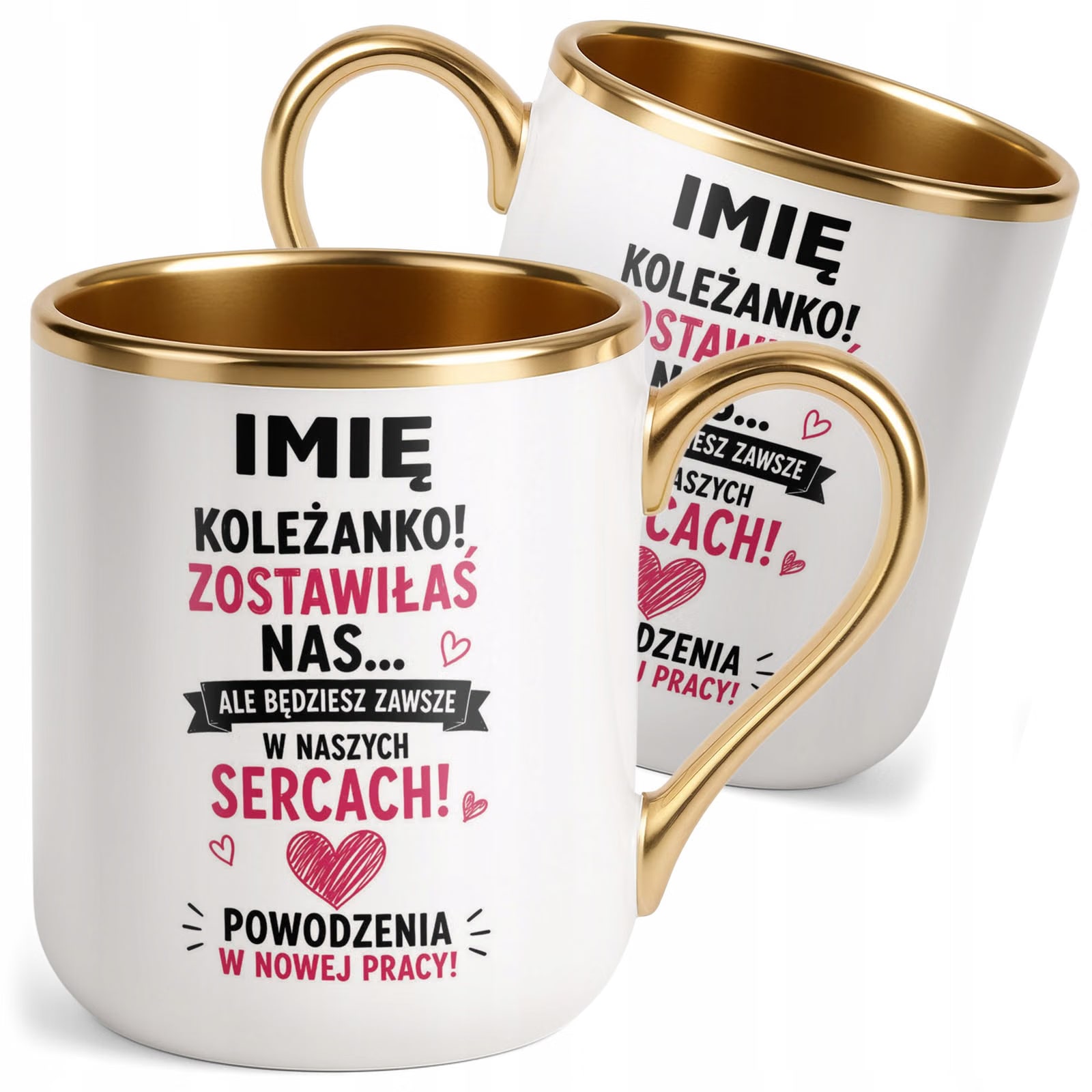 Kubek Personalizowany z nadrukiem Premium Złoty Odejście z Pracy