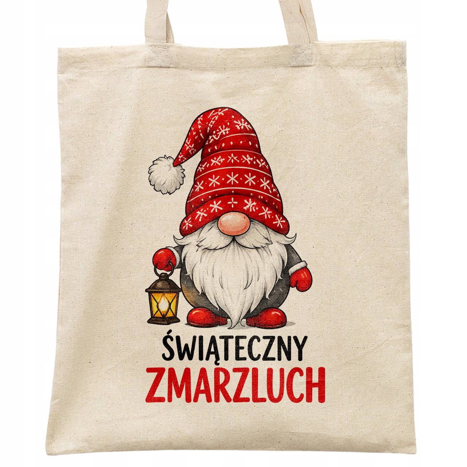 Torba shopper bawełniana świąteczna mikołajki z nadrukiem prezent