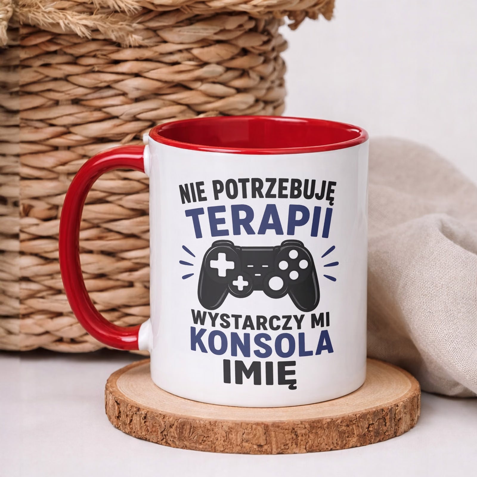 Czerwony Kubek personalizowany z nadrukiem Dzień Chłopaka Mężczyzny Prezent