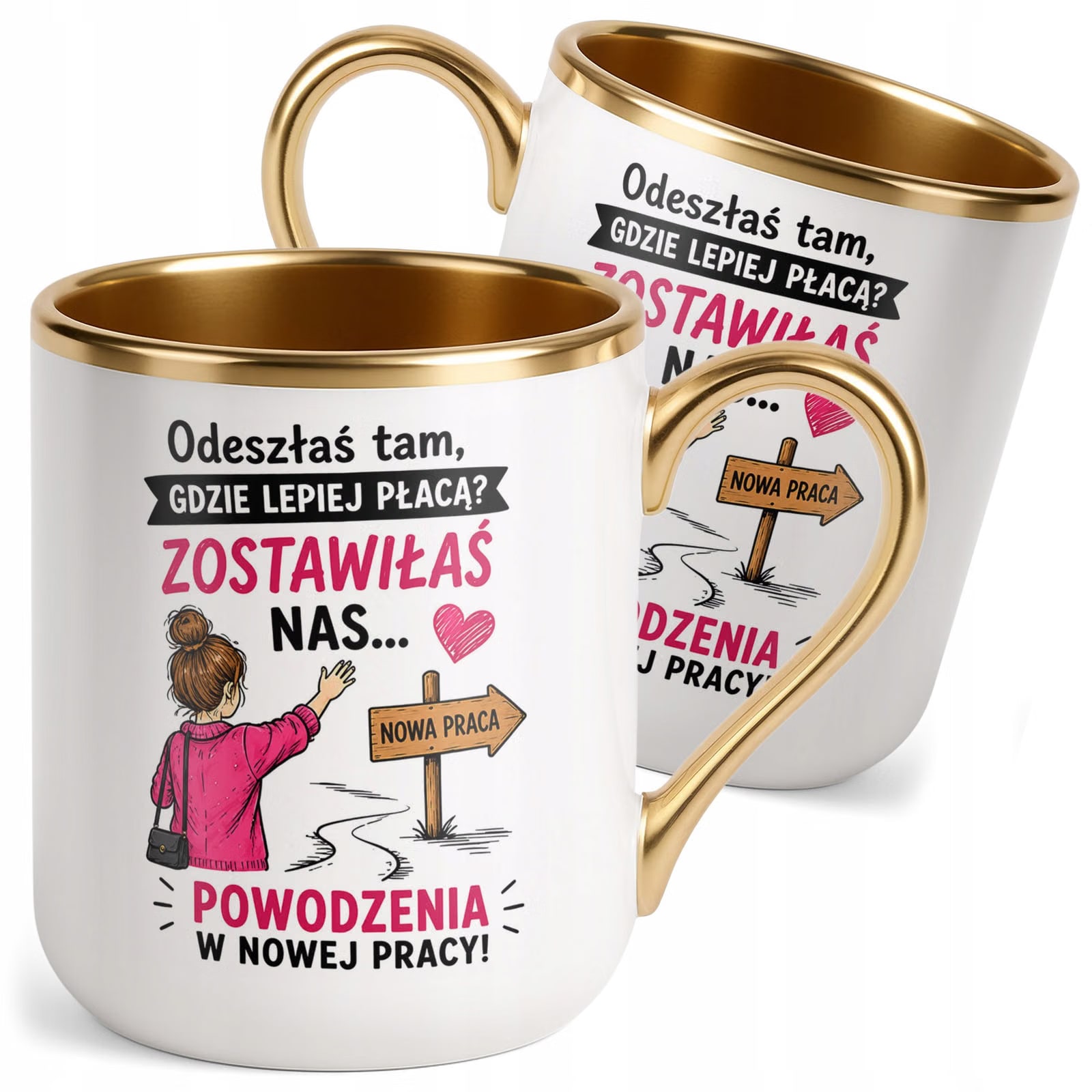 Kubek z nadrukiem Premium Złoty Pożegnanie Odejście z Pracy