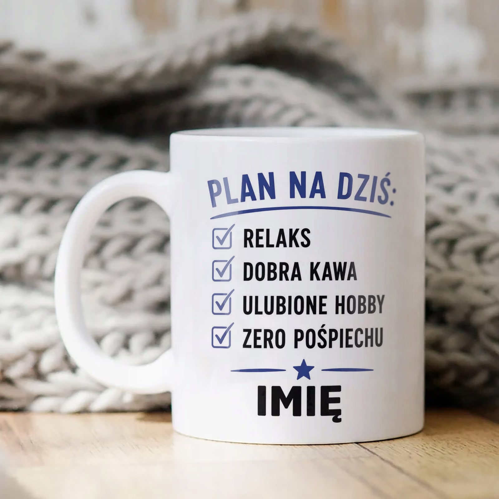 Biały Kubek Personalizowany z Nadrukiem Emerytura Dla Emeryta Prezent