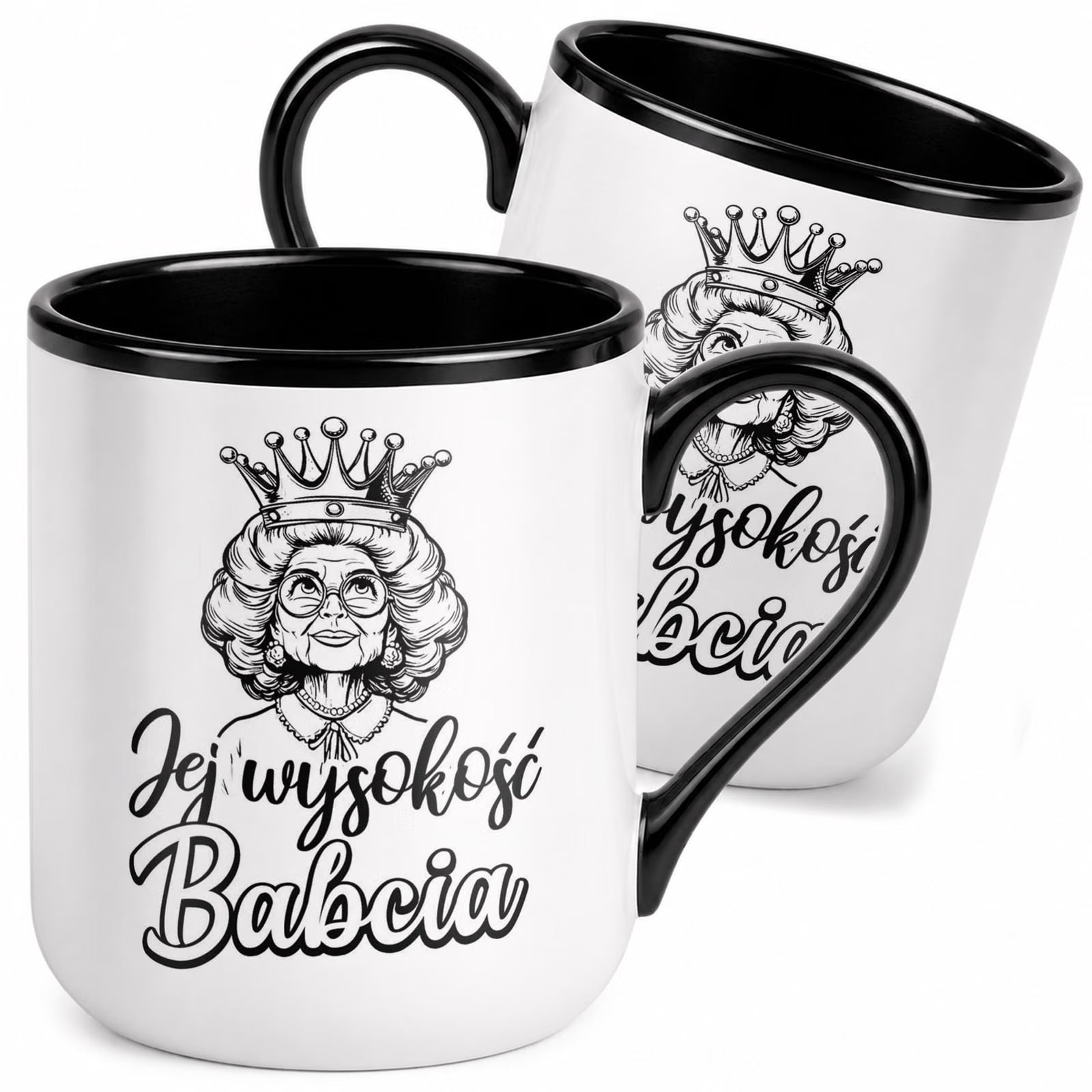Kubek z nadrukiem Premium Czarny Dzień Babci Dla Babci Upominek Prezent
