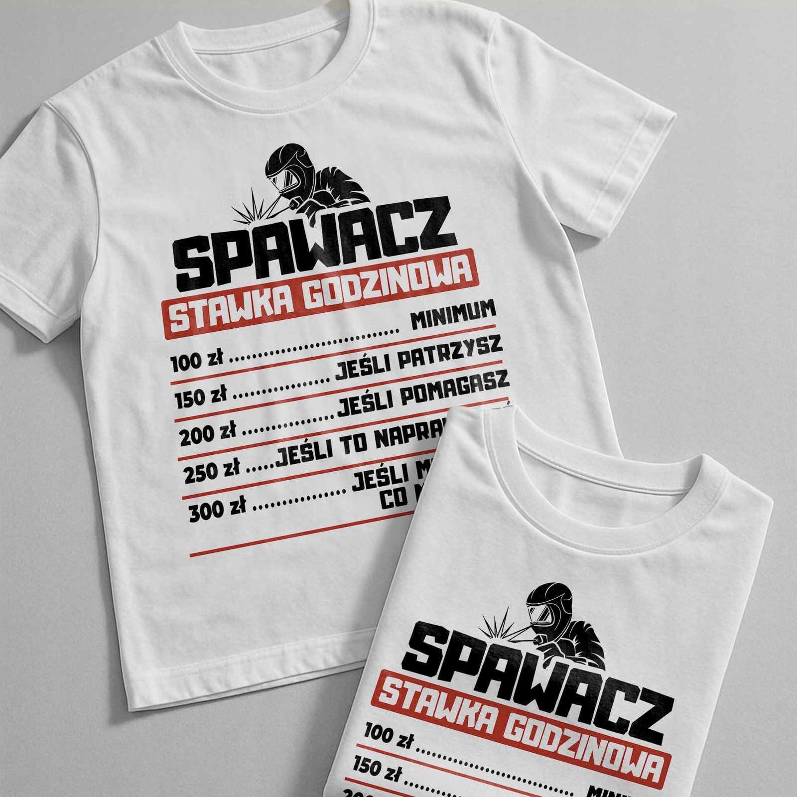 Koszulka biała męska Spawacz Stawka Godzinowa Prezent r. 3XL