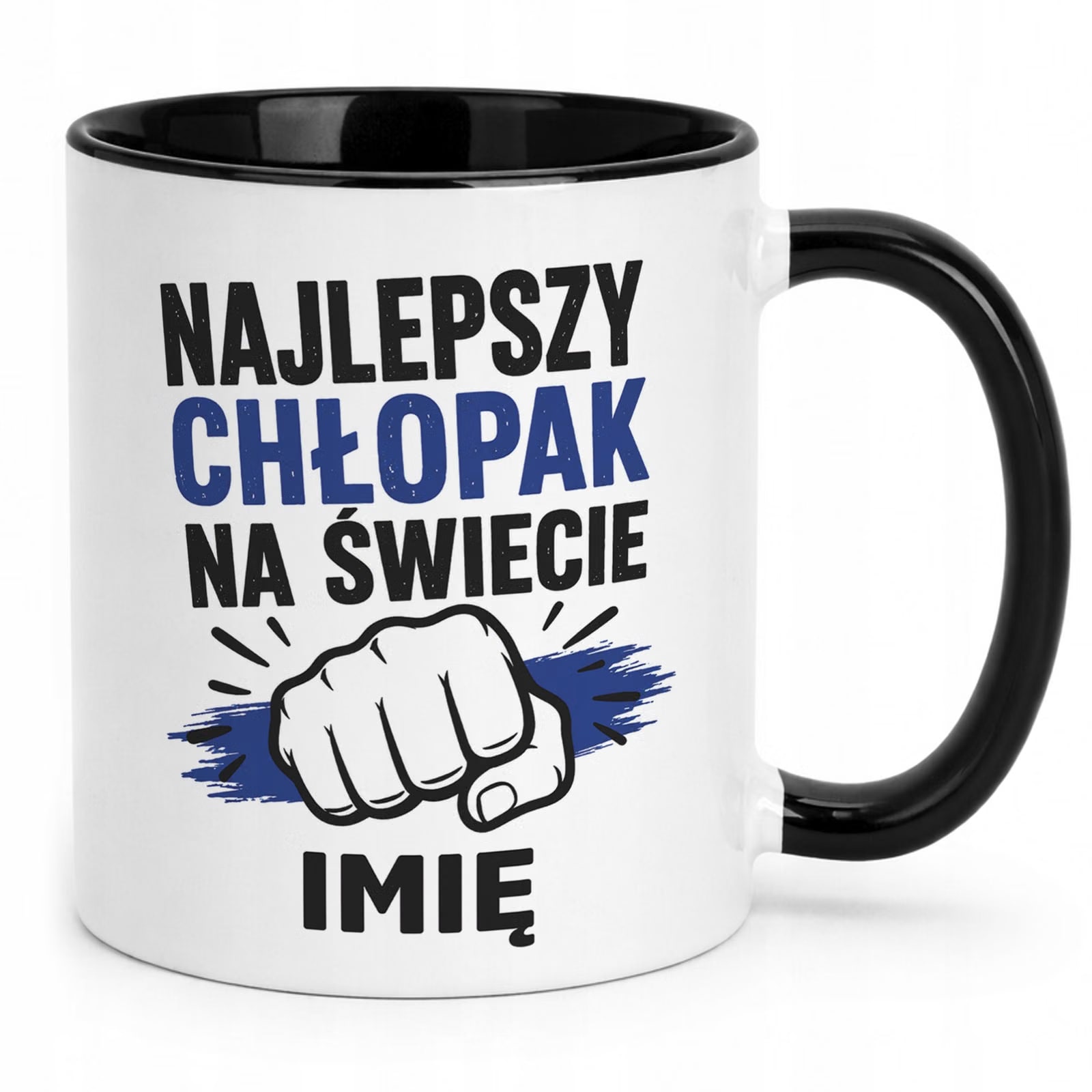 Czarny Kubek personalizowany z nadrukiem Dzień Chłopaka Mężczyzny Prezent