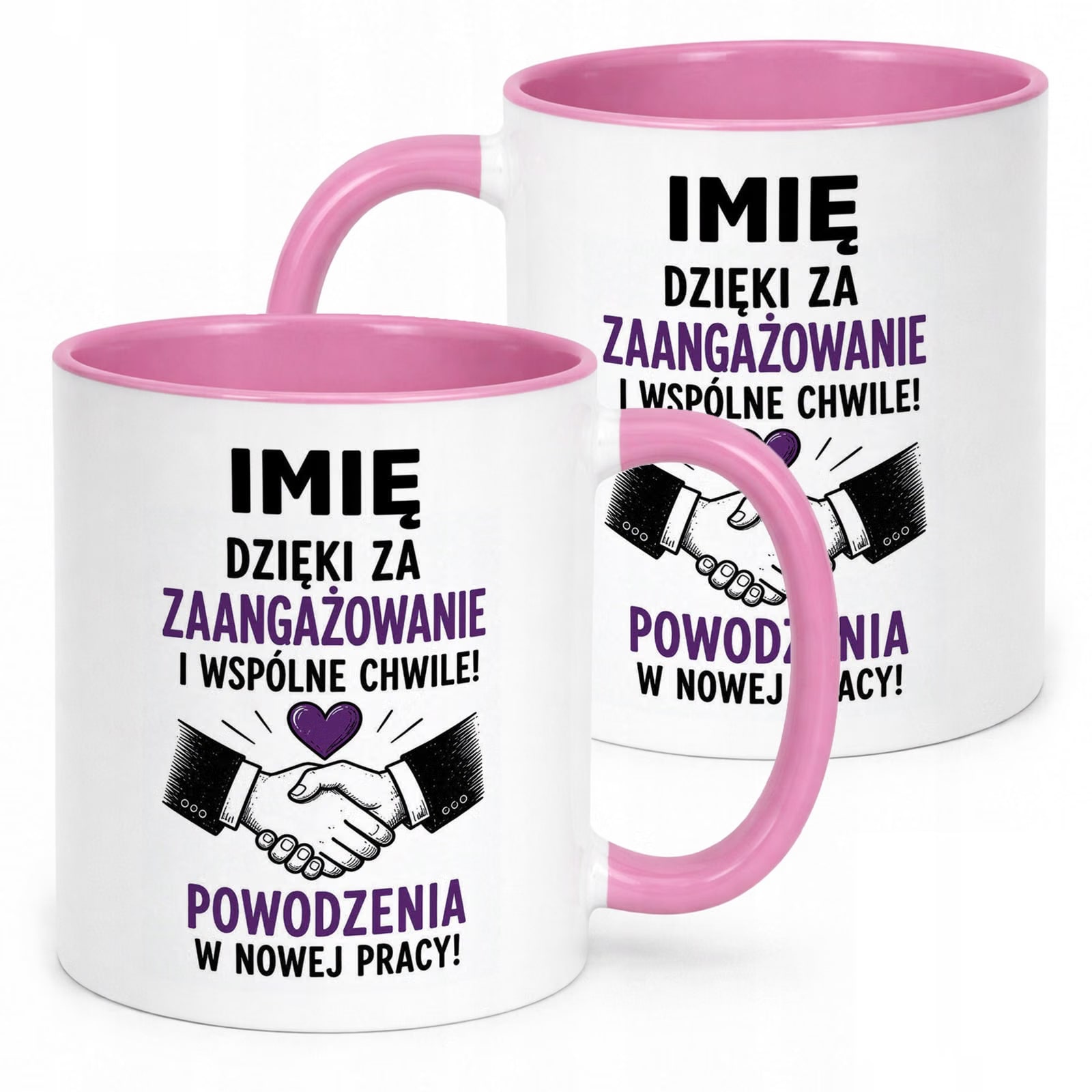 Kubek Różowy Personalizowany z Nadrukiem Pożegnanie Odejście z Pracy