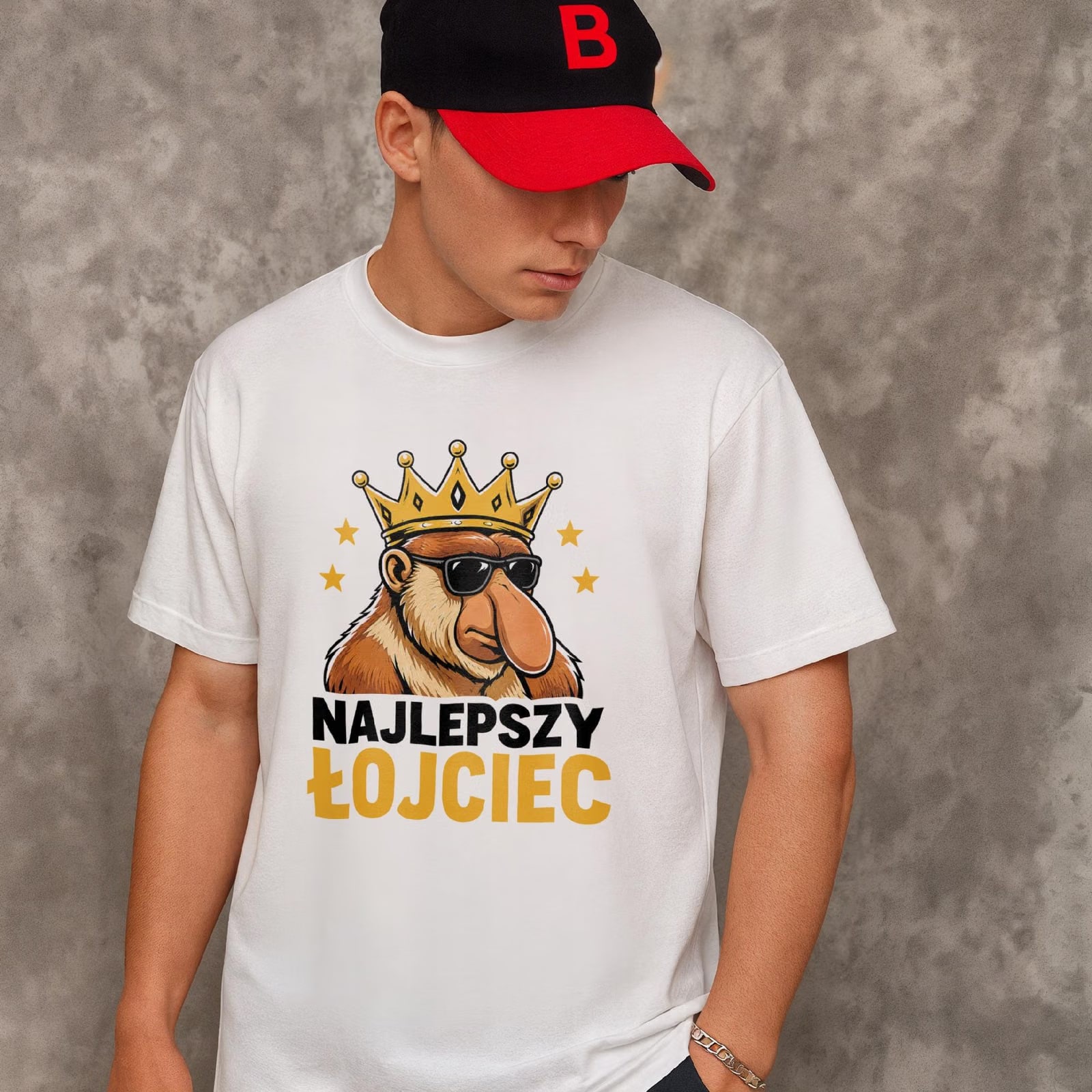 Koszulka biała męska pomysł na prezent dla taty na Dzień Ojca r. 3XL