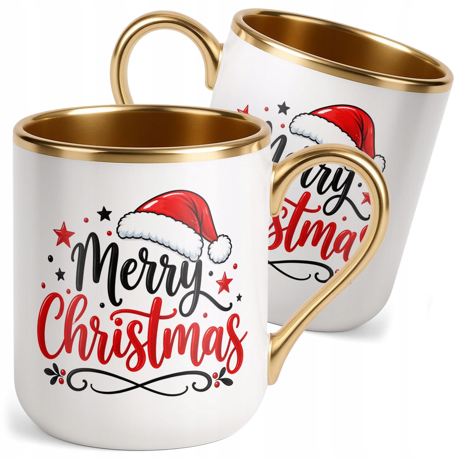 Kubek Premium Złoty Boże Narodzenie Mikołajki Merry Christmas Prezent
