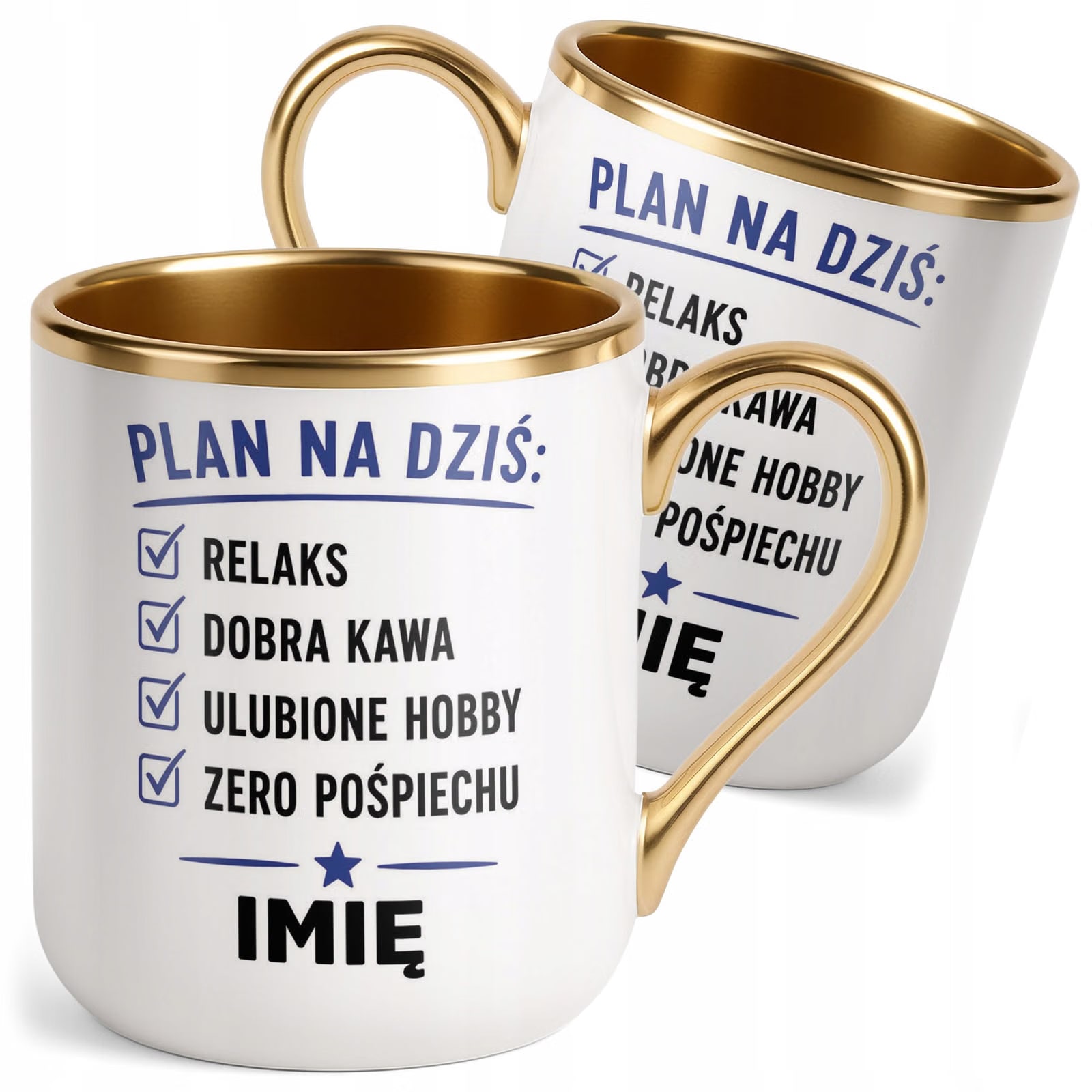Kubek Personalizowany z nadrukiem Premium Złoty Emerytura Prezent