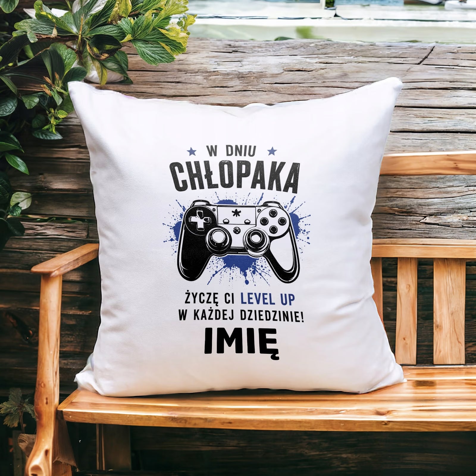 Poduszka Jasiek Personalizowana z nadrukiem Dzień Chłopaka 38x38cm Prezent