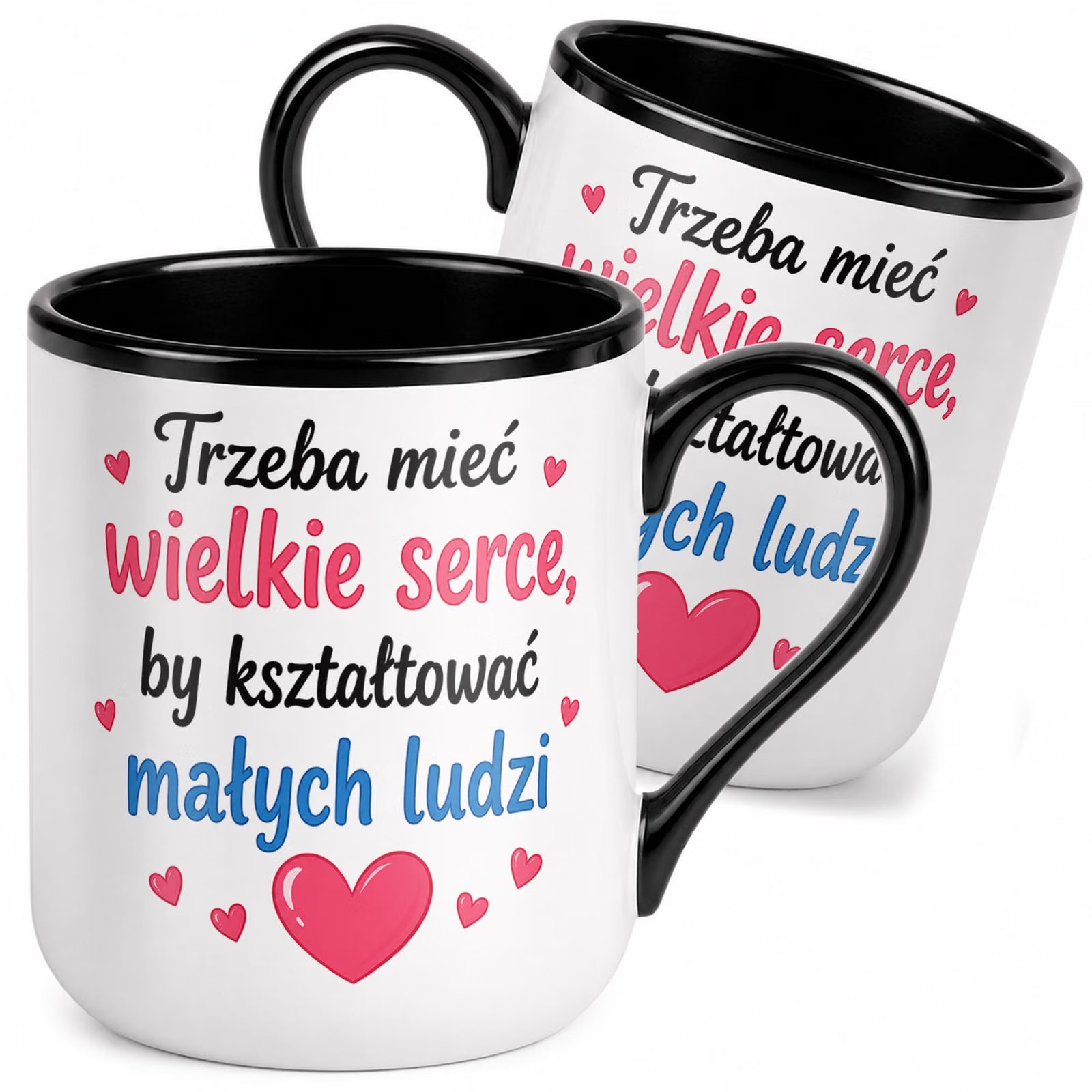 Kubek z nadrukiem Premium Czarny Dzień Nauczyciela Upominek Prezent