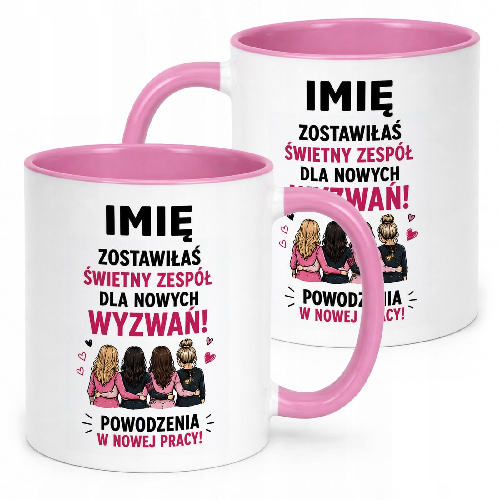 Kubek Różowy Personalizowany z Nadrukiem Pożegnanie Odejście z Pracy