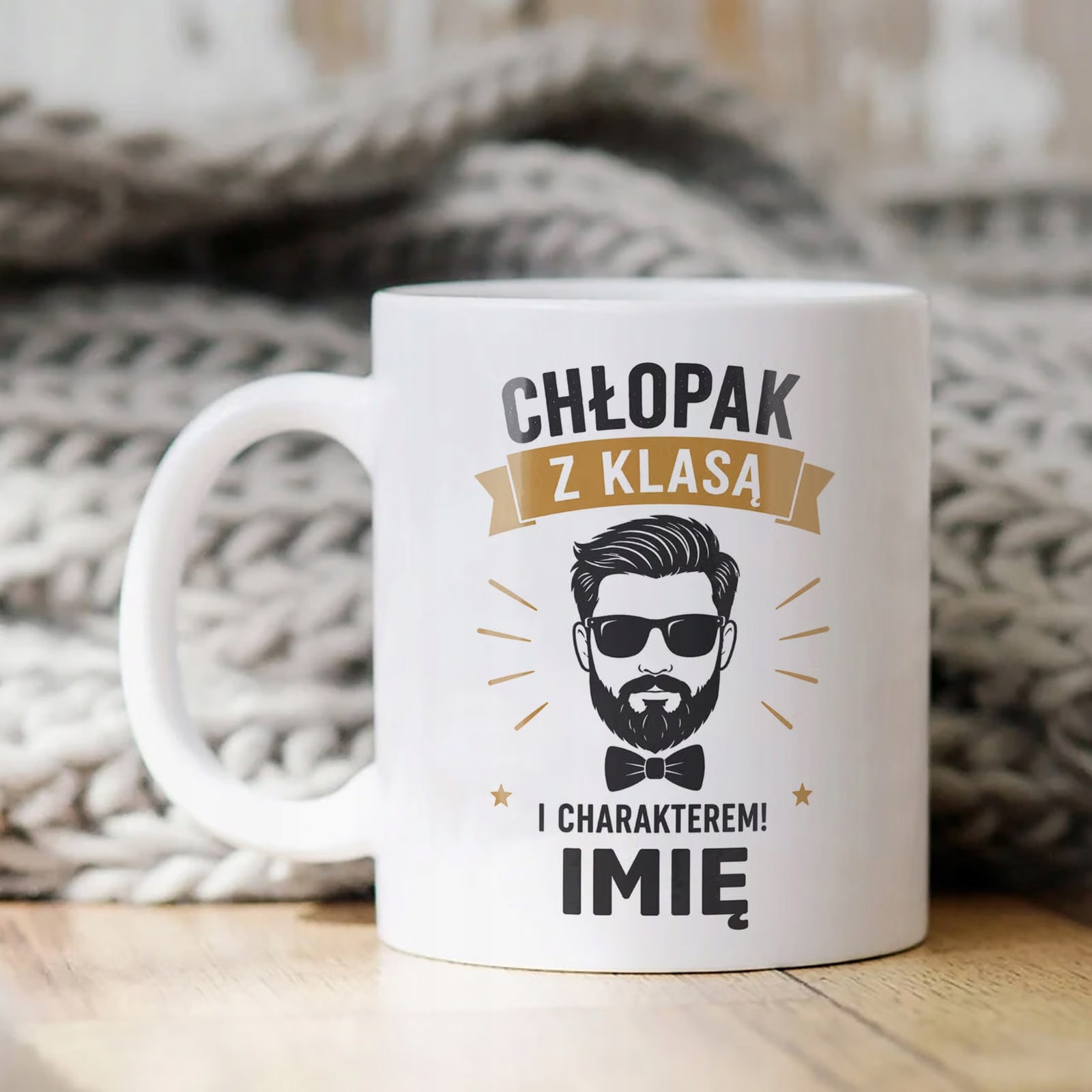 Biały Kubek personalizowany z nadrukiem Dzień Chłopaka Dla Mężczyzny
