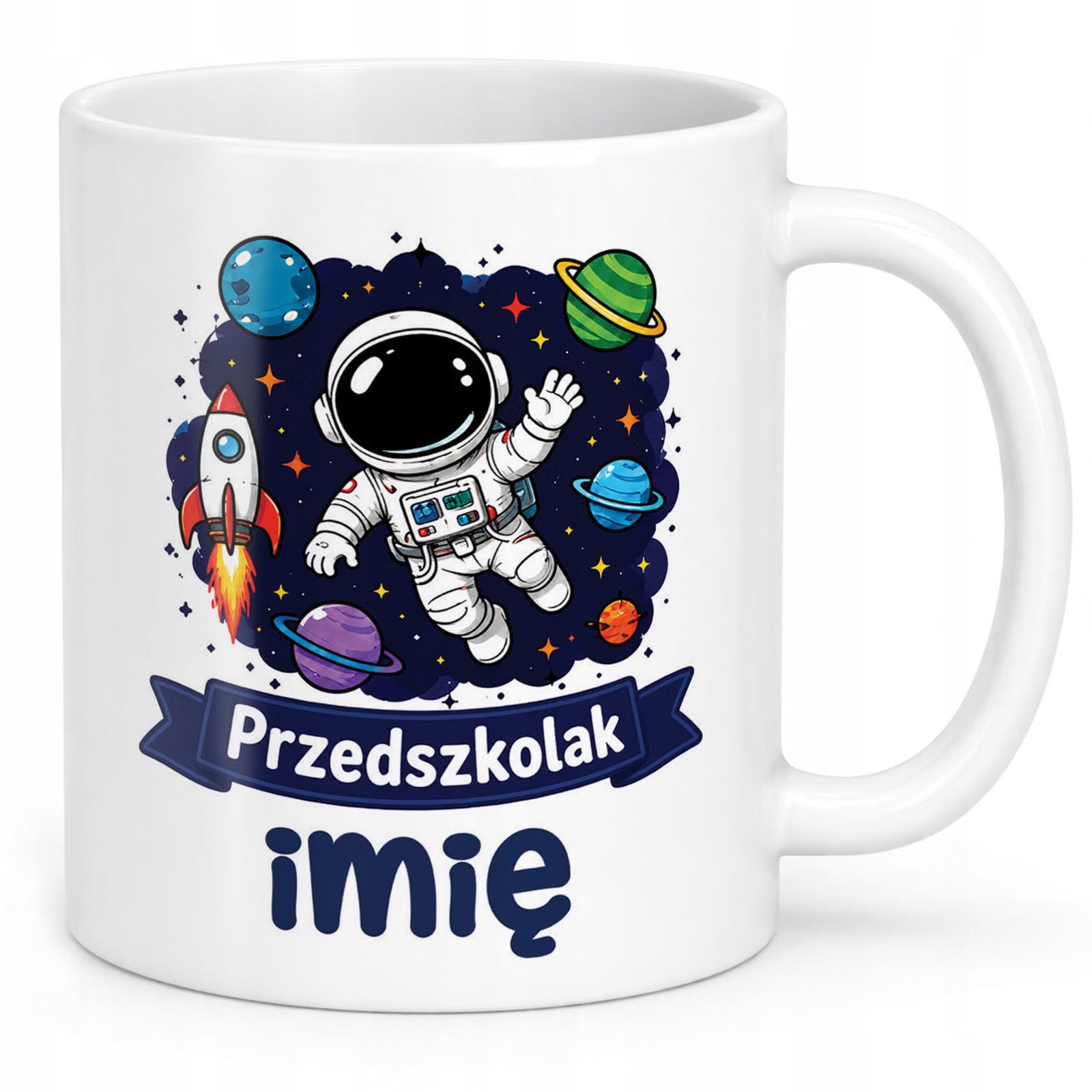 Zestaw Personalizowany Plecak Worek Kubek Przedszkolak Astronauta Prezent
