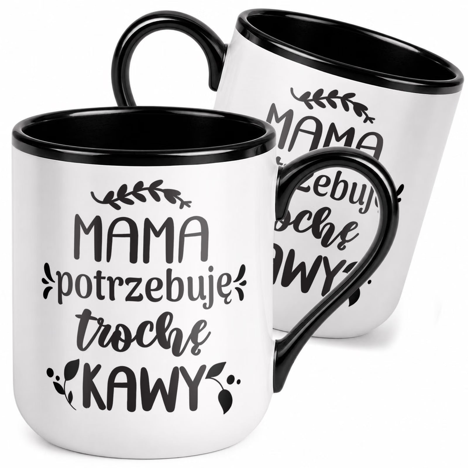 Kubek z nadrukiem Premium Czarny Dla Mamy Dzień Matki Upominek Prezent
