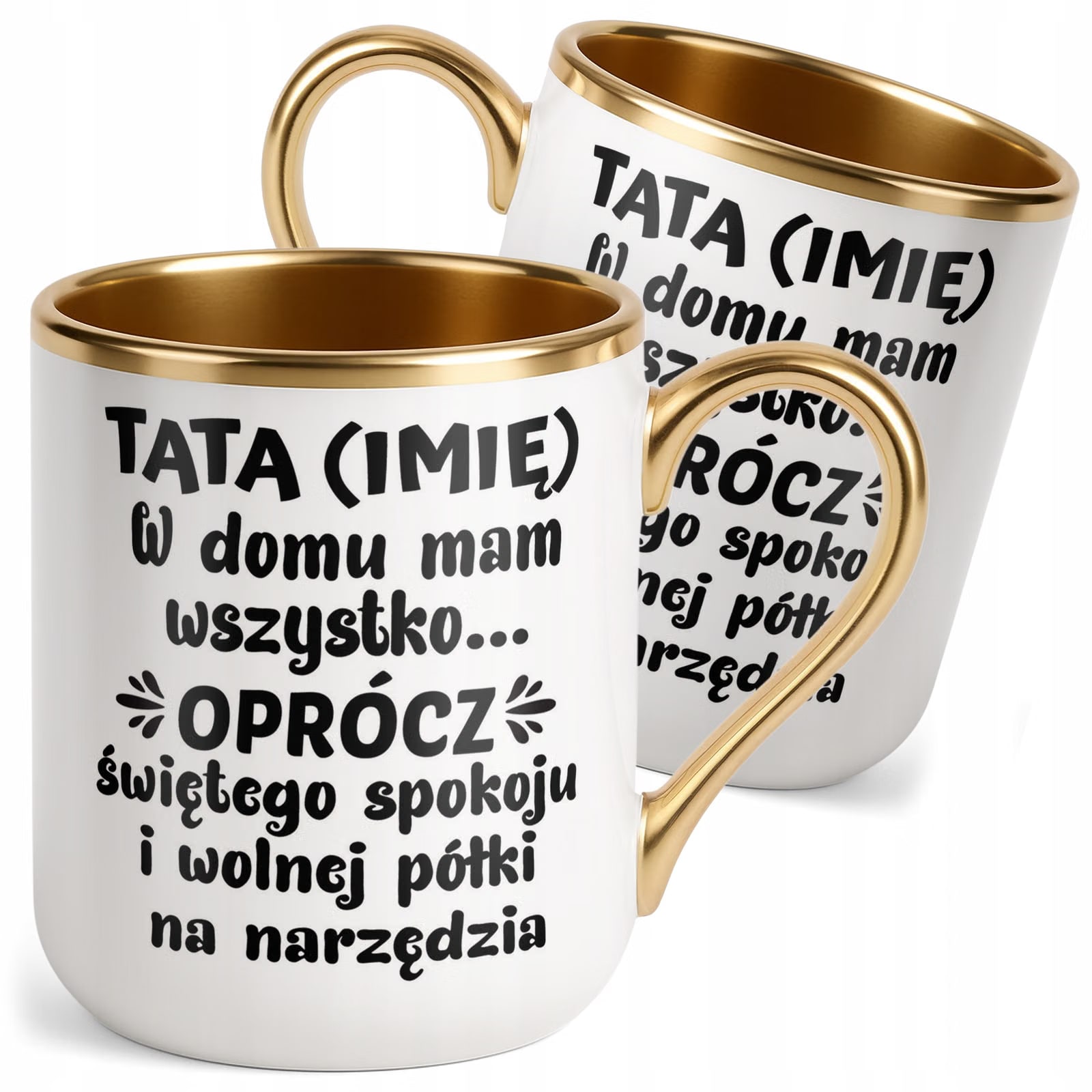Kubek Premium Złoty Personalizowany Dzień Ojca Dla Taty Upominek Prezent