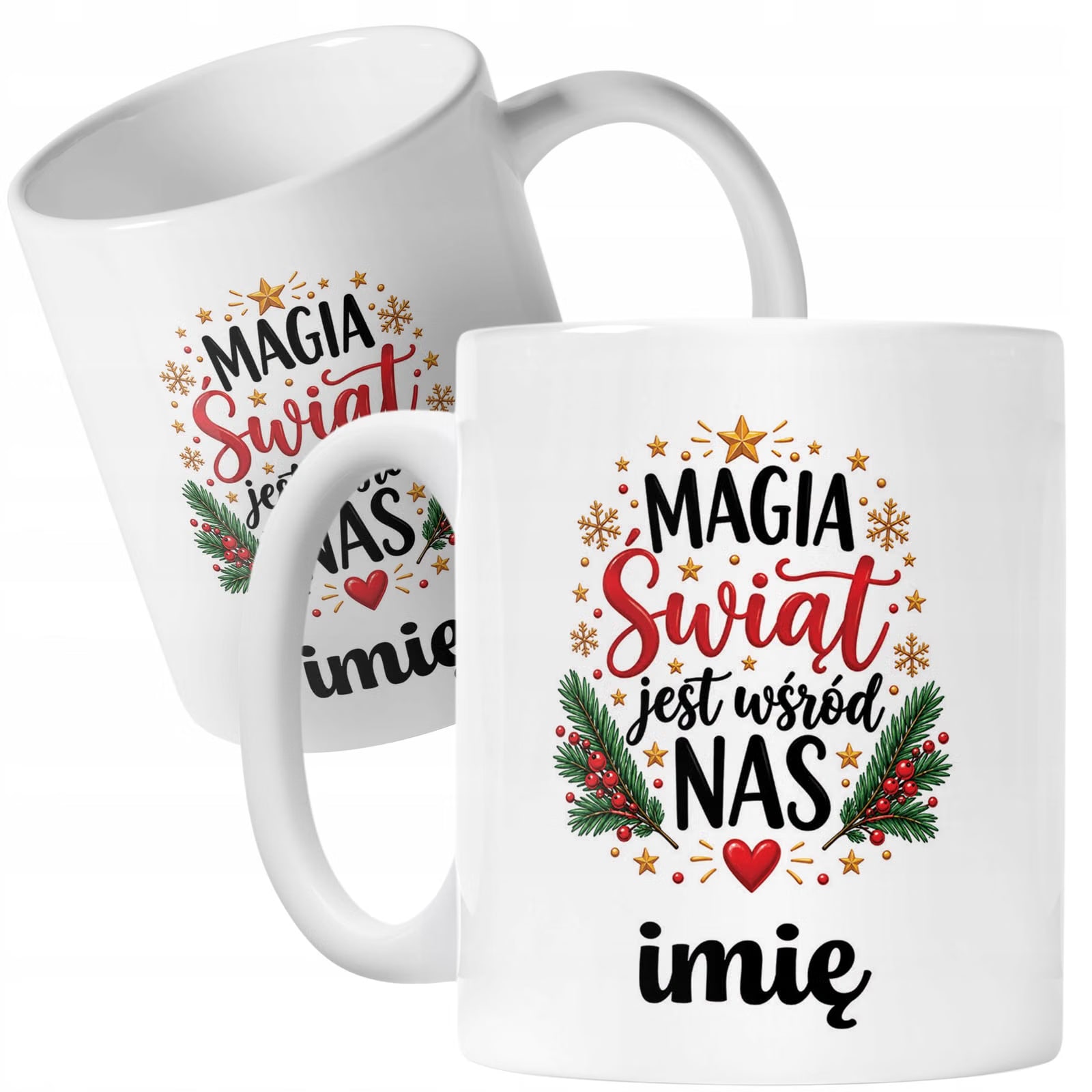 Kubek Biały Personalizowany z Nadrukiem Boże Narodzenie Święta Prezent