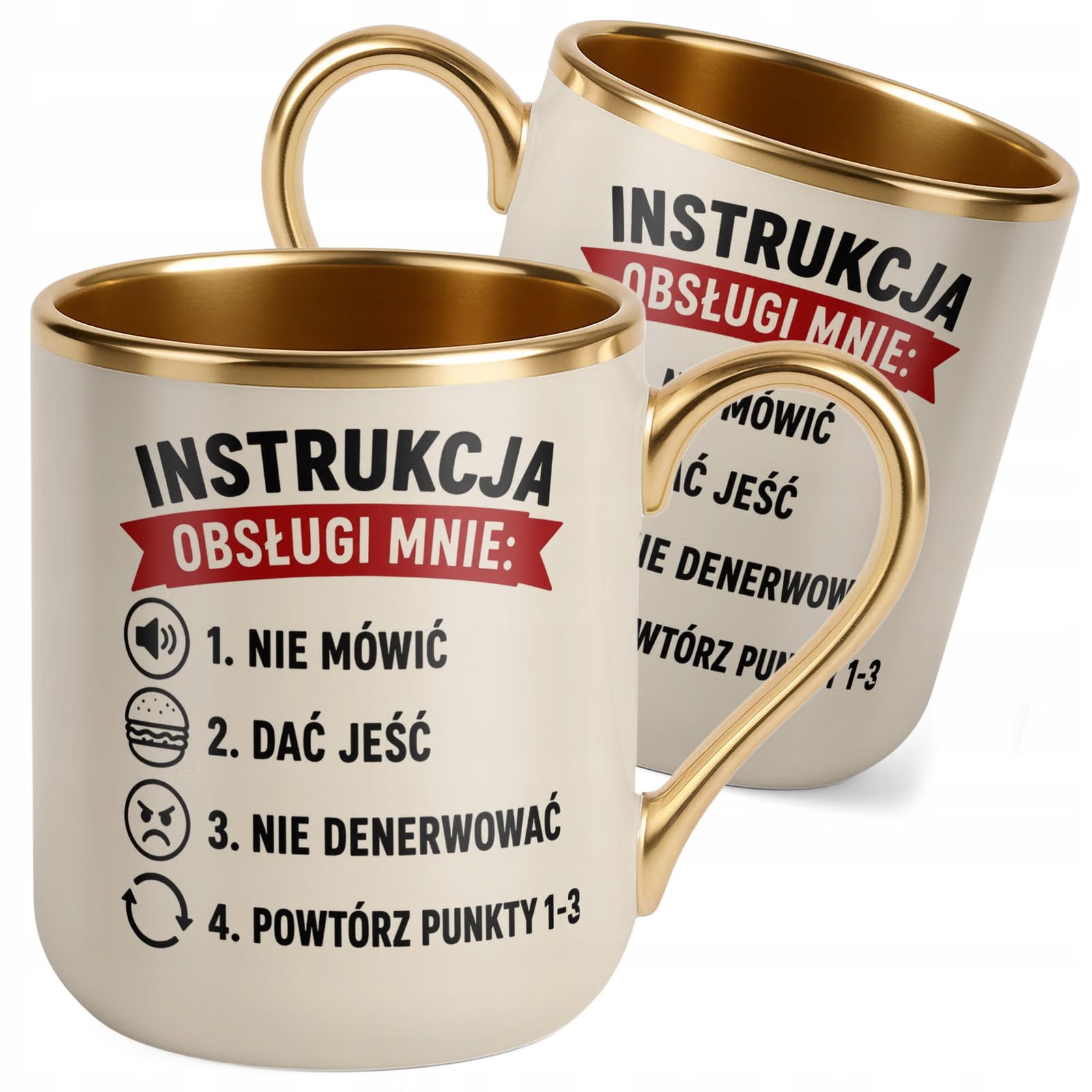 Kubek z nadrukiem Premium Złoty Ecru Dzień Chłopaka Mężczyzny Prezent