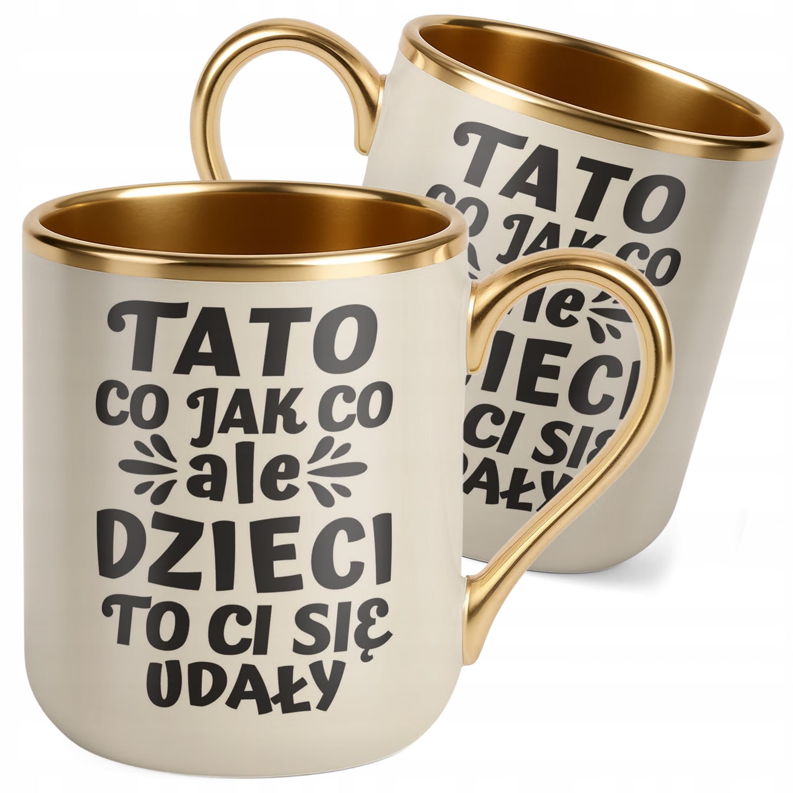 Kubek Premium Złoty Ecru Dzień Ojca Dla Taty Dzieci To Ci Się Udały