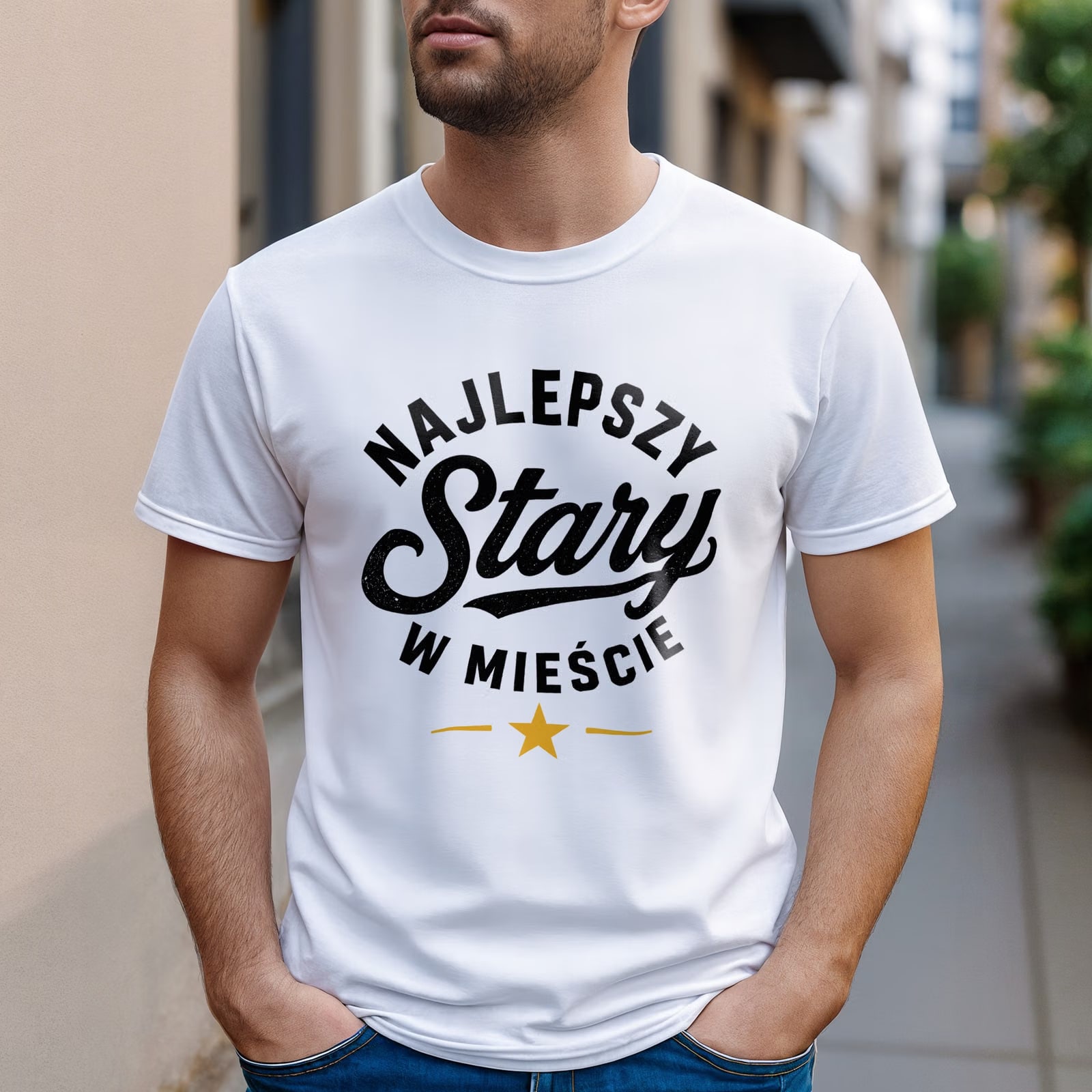 Koszulka biała męska Dzień Ojca prezent dla taty miły upominek r. 3XL