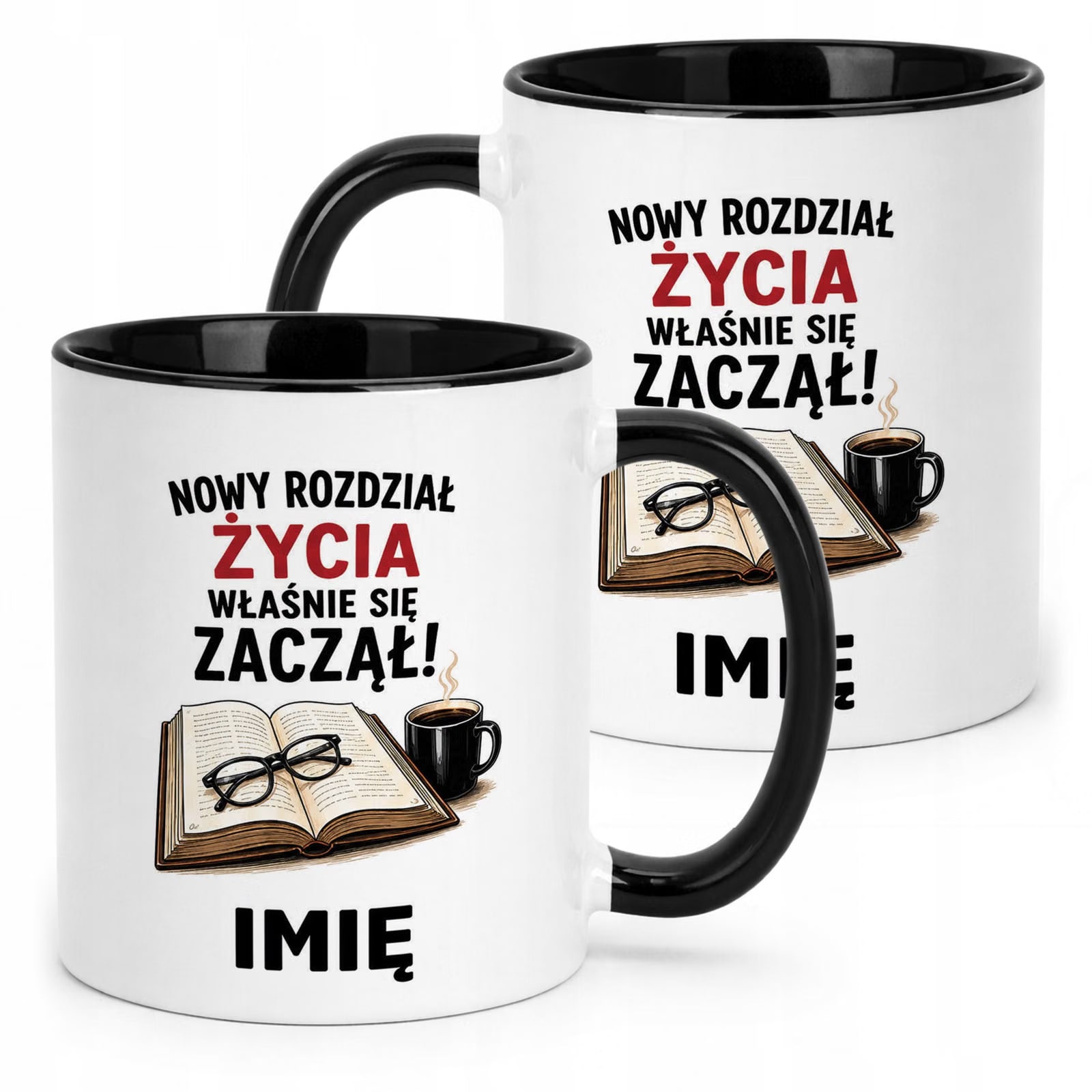 Kubek Czarny Personalizowany z Nadrukiem Emerytura Dla Emeryta Prezent