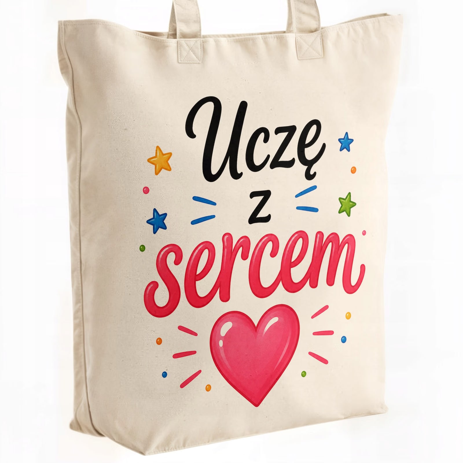 Torba shopper bawełniana premium Dzień Nauczyciela zakupy z nadrukiem