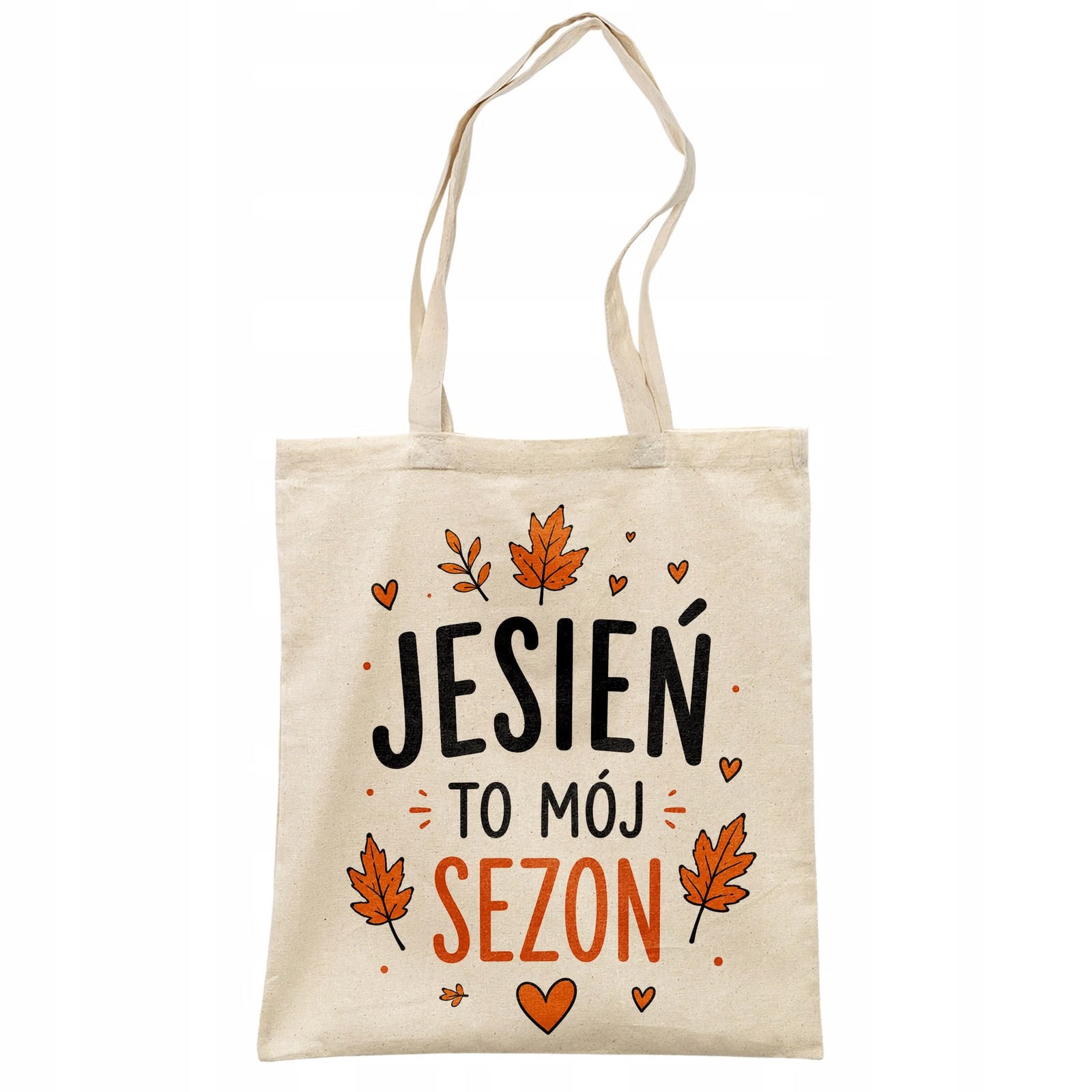 Torba shopper bawełniana jesień jesienna na zakupy z nadrukiem