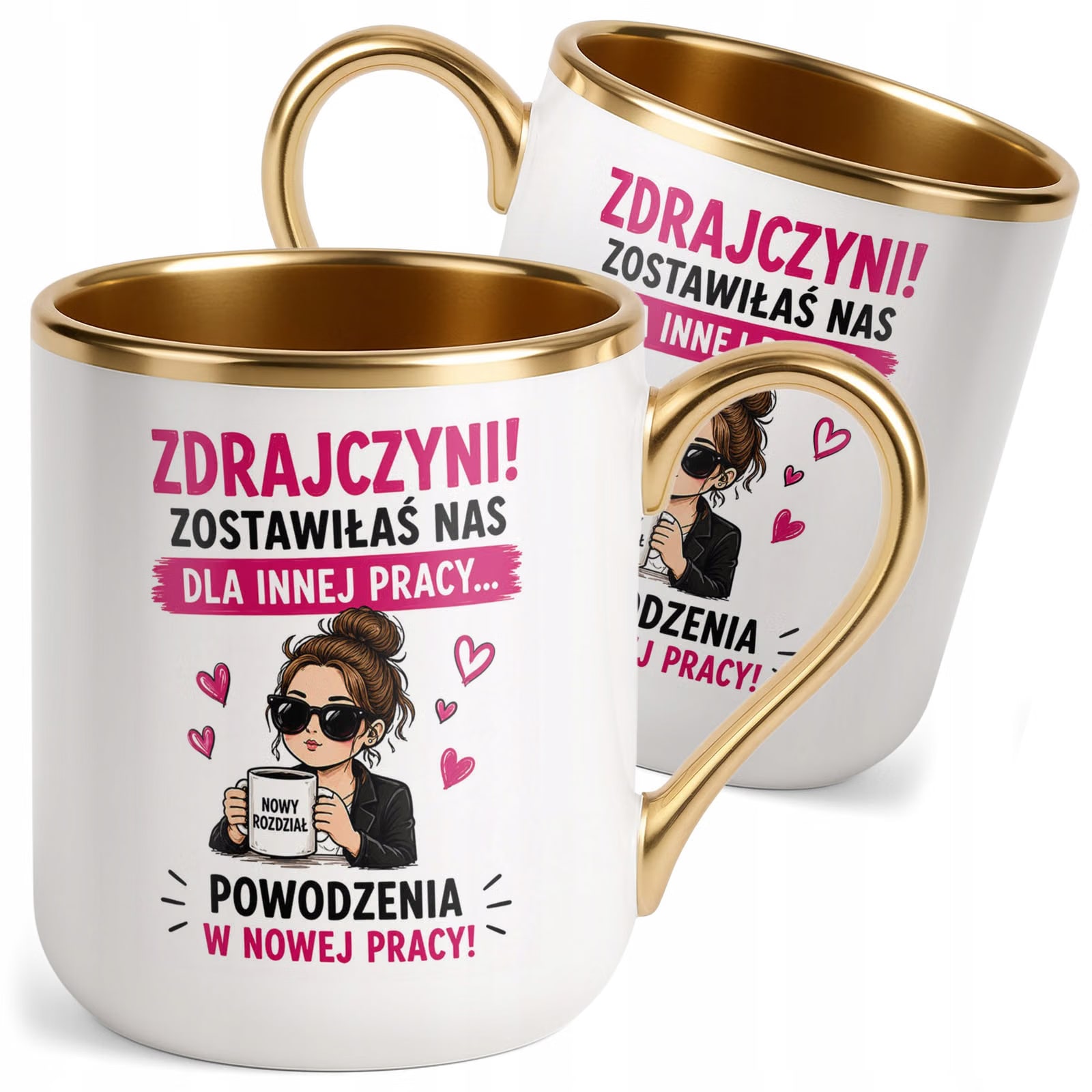 Kubek z nadrukiem Premium Złoty Pożegnanie Odejście z Pracy