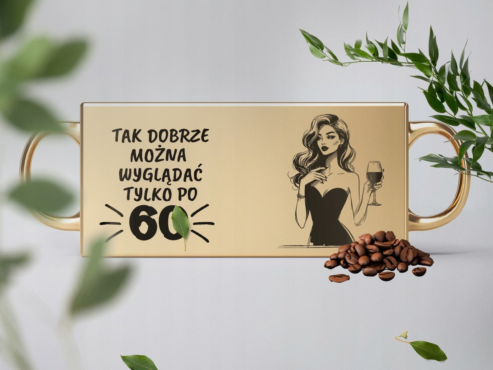 Kubek Złoty ceramiczny 330 ml Tak dobrze można wyglądać Po 60 Na Urodziny