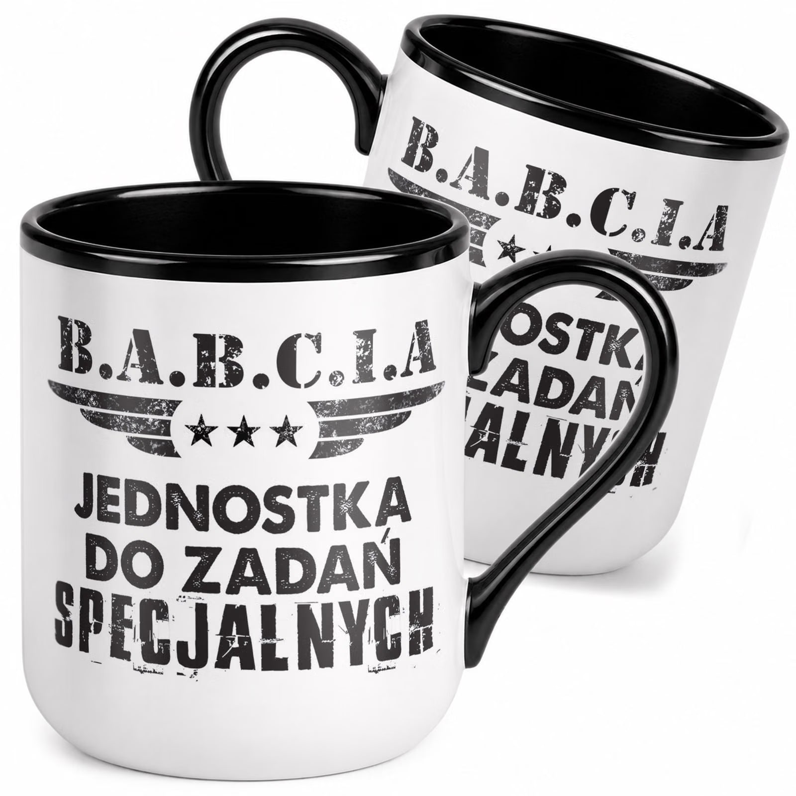 Kubek z nadrukiem Premium Czarny Dzień Babci Dla Babci Upominek Prezent